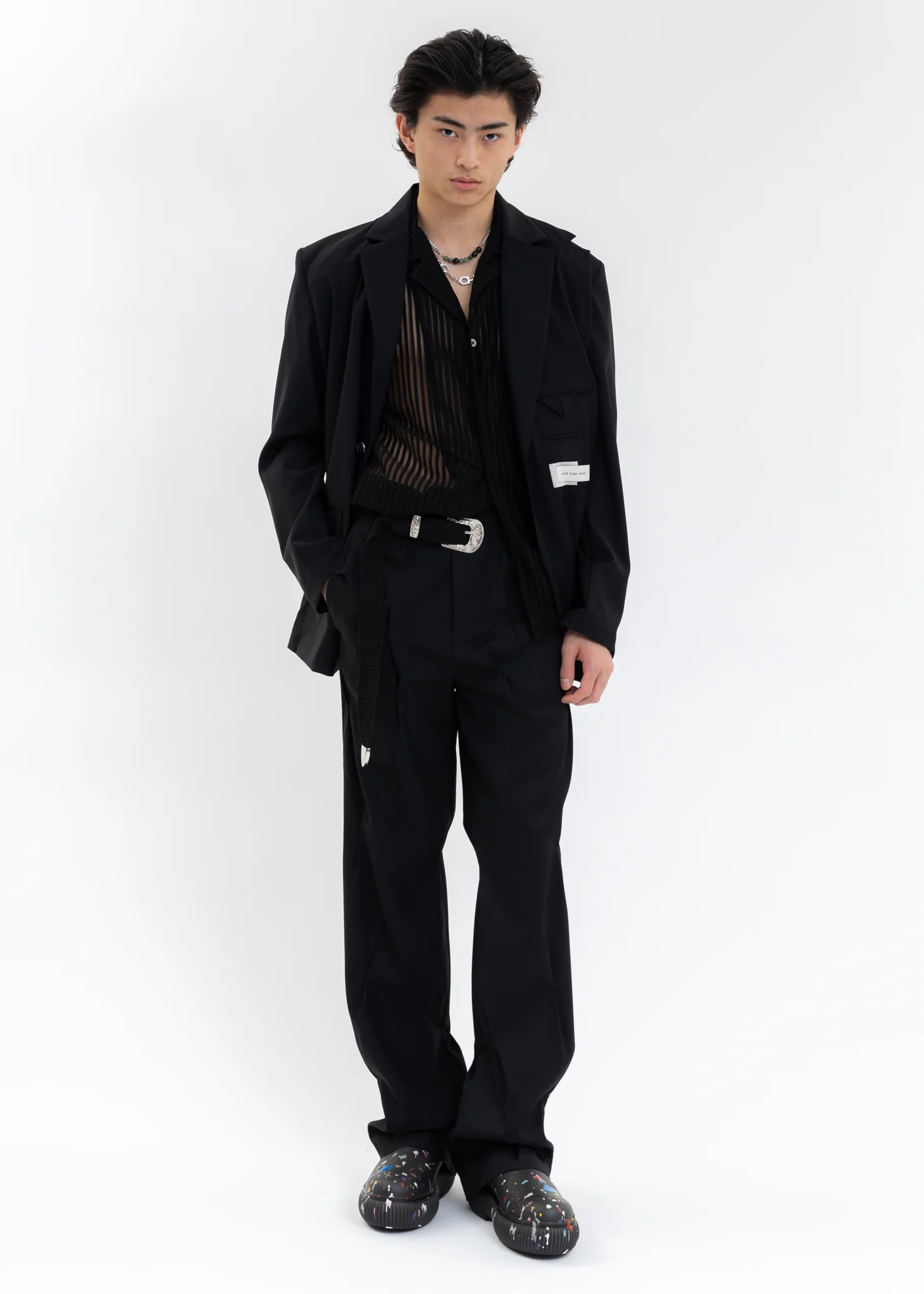 BLACK TRANSPARENT STRIPE SHIRT - Image 6