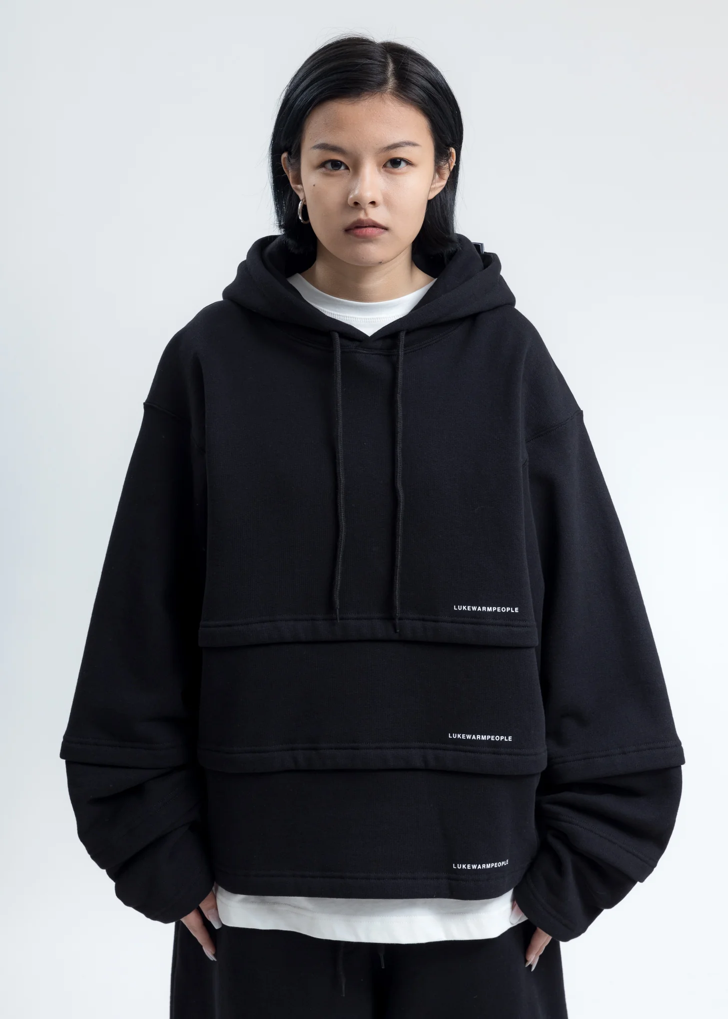 Black Triple Layer Hoodies