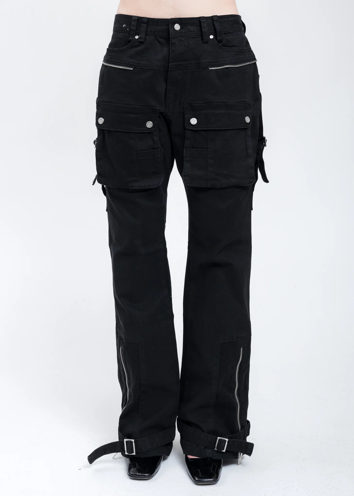 Black Tulwar Cut Military Work Pants