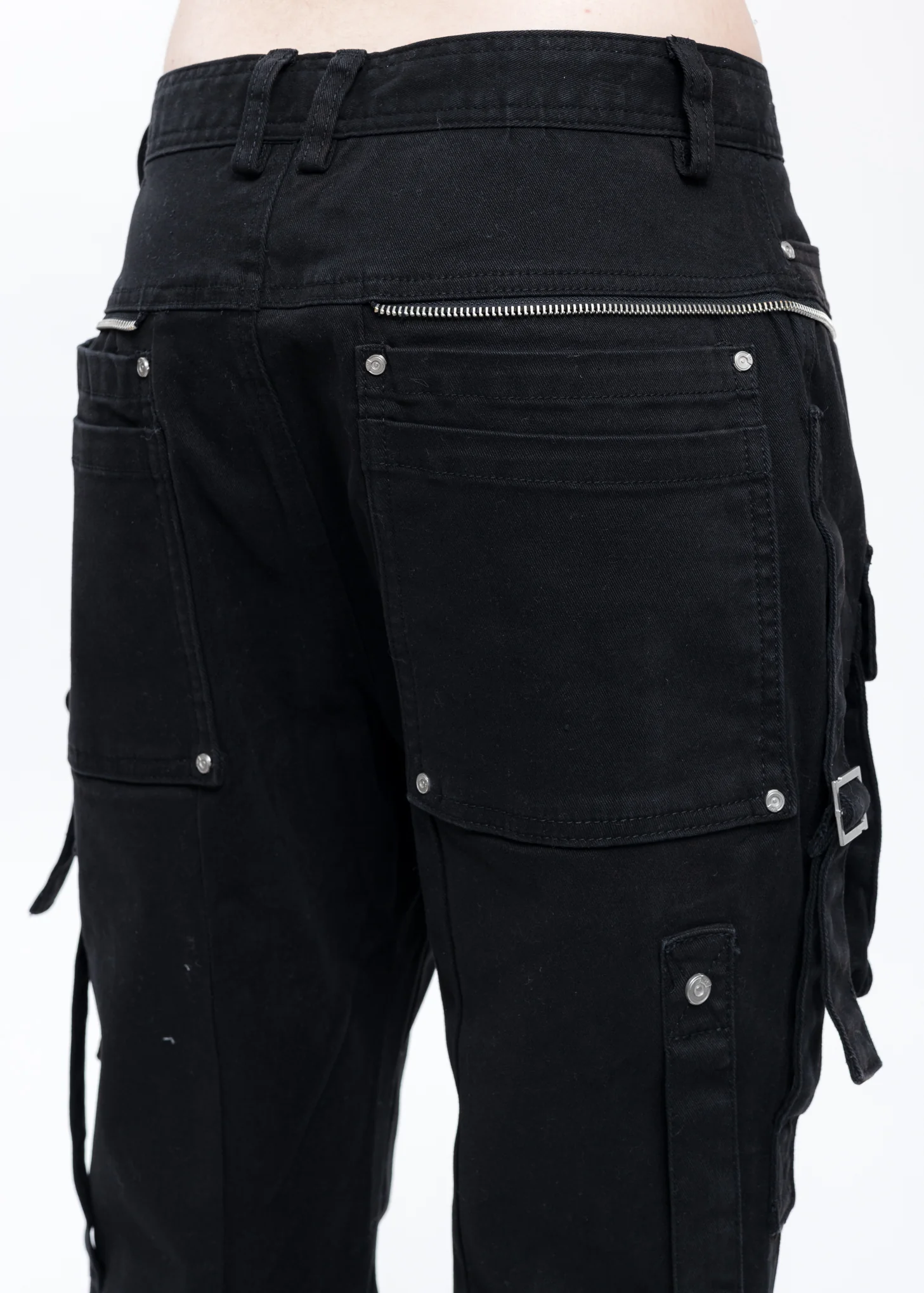 Black Tulwar Cut Military Work Pants - Image 4