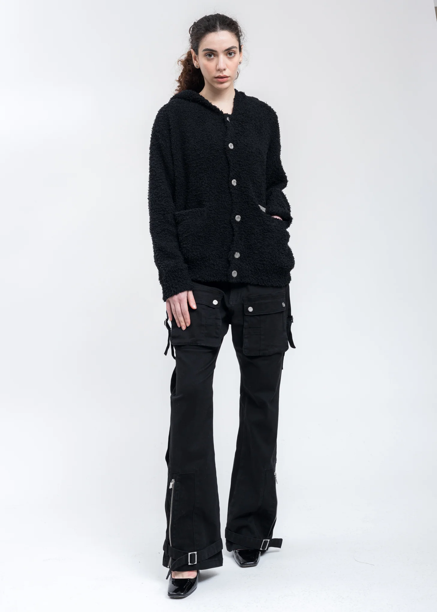 Black Tulwar Cut Military Work Pants - Image 8