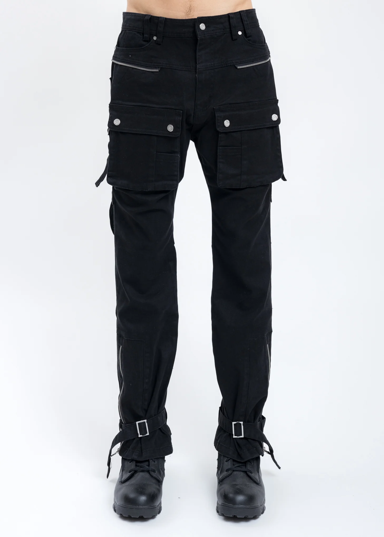 Black Tulwar Cut Military Work Pants
