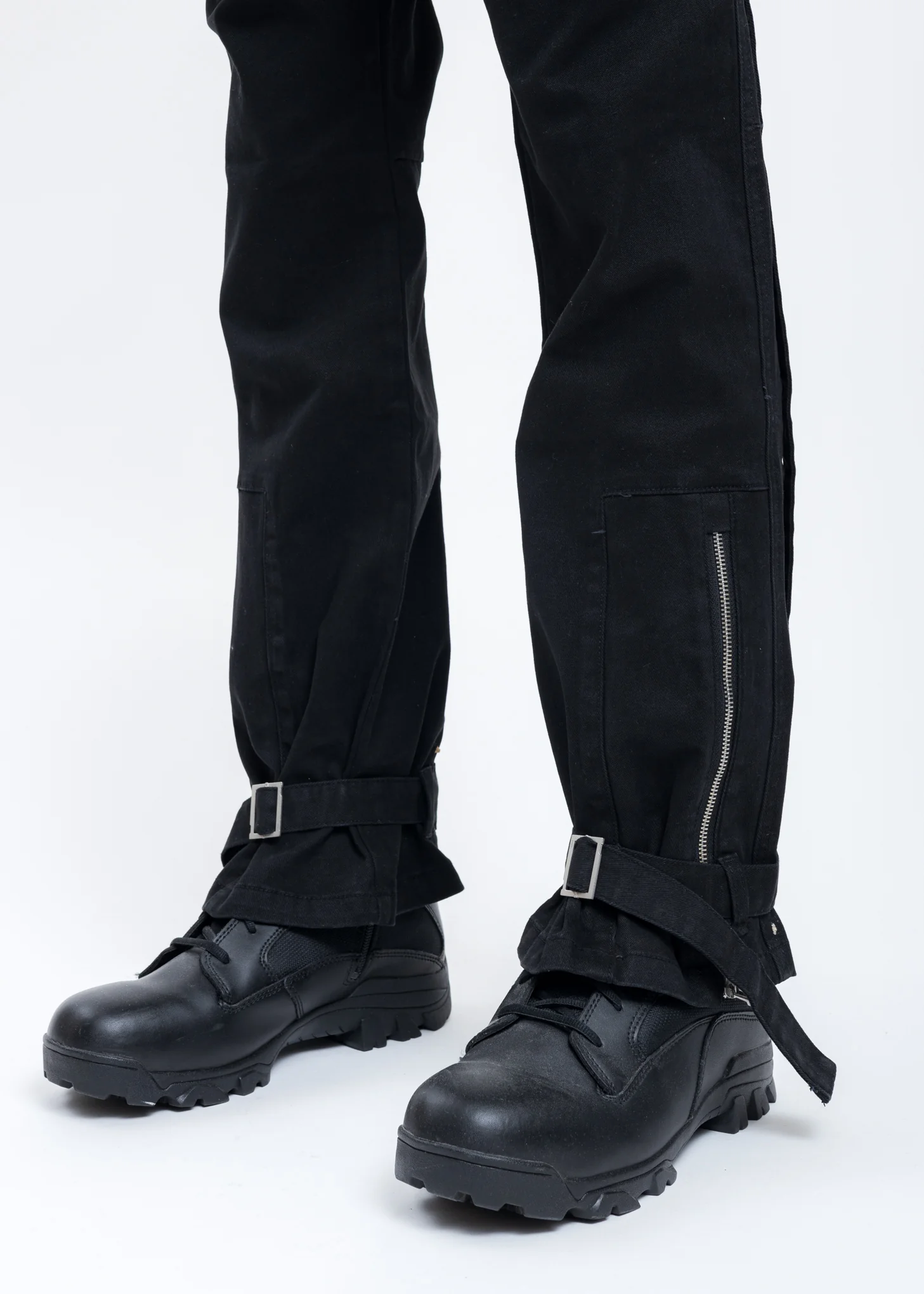 Black Tulwar Cut Military Work Pants - Image 5