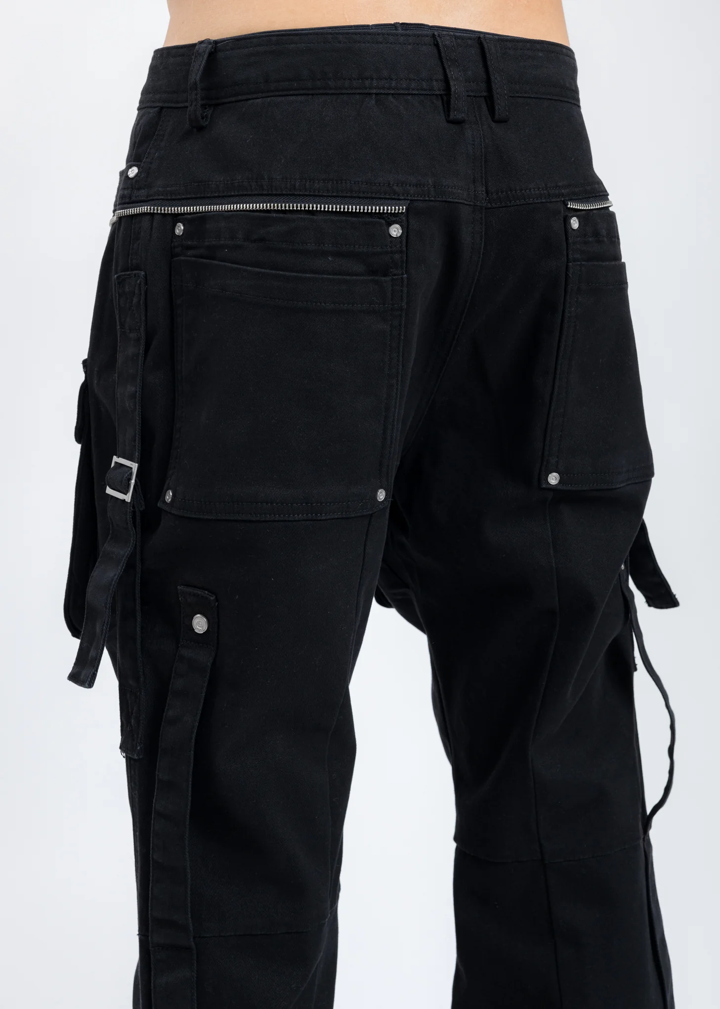 Black Tulwar Cut Military Work Pants - Image 6