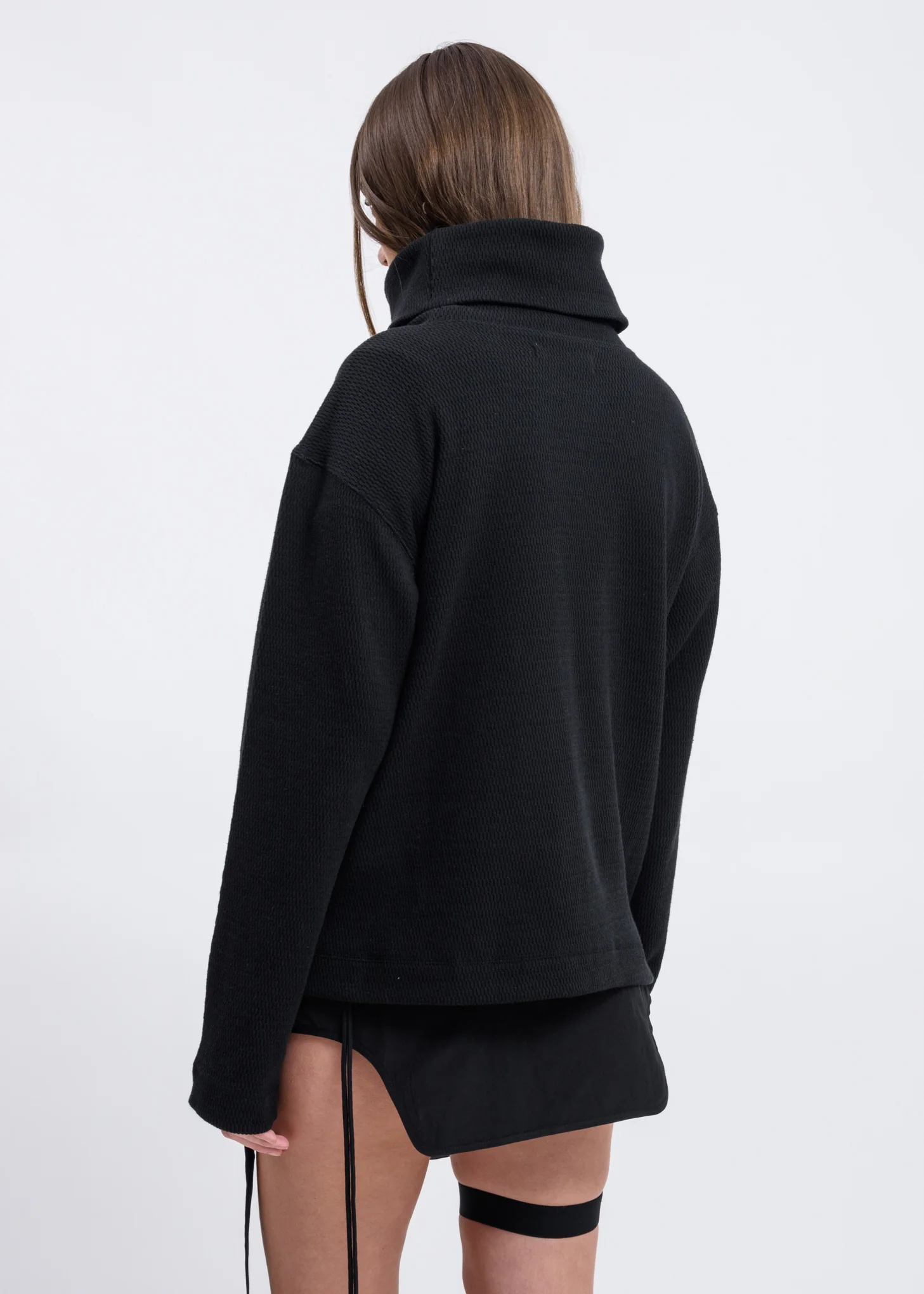 Black Turtleneck w/ Detachable Bag - Image 3