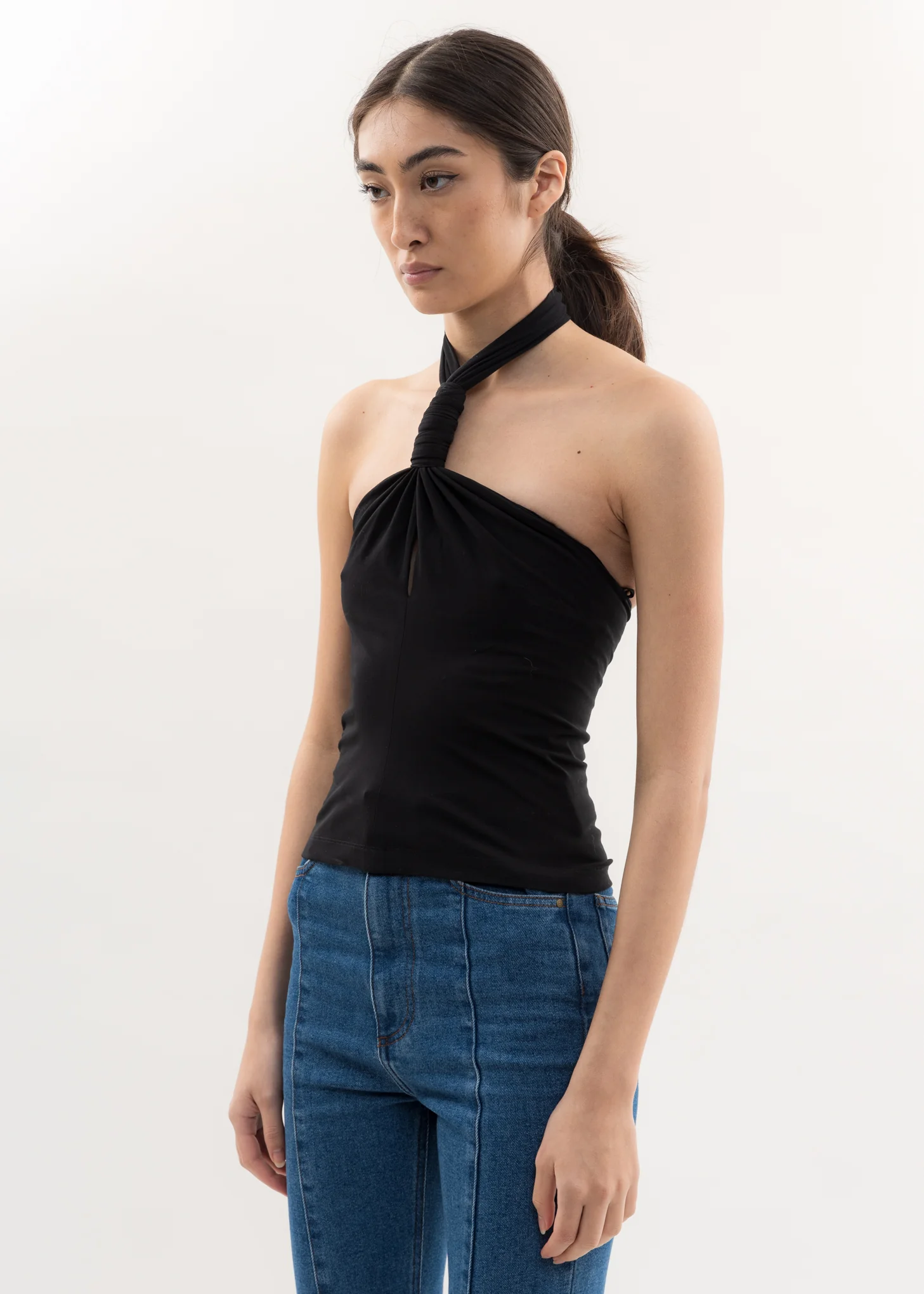 Black Twist Halter Top - Image 3