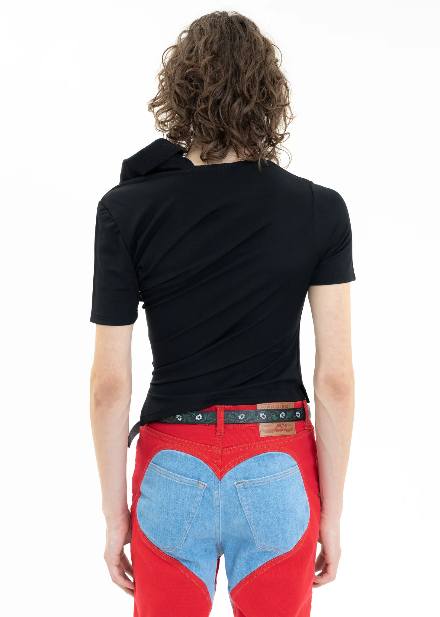Black TWISTED DOUBLE COLLAR Polo - Image 4