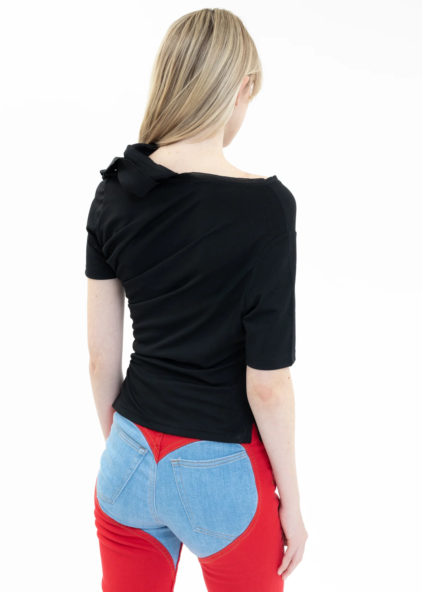 Black TWISTED DOUBLE COLLAR Polo - Image 10