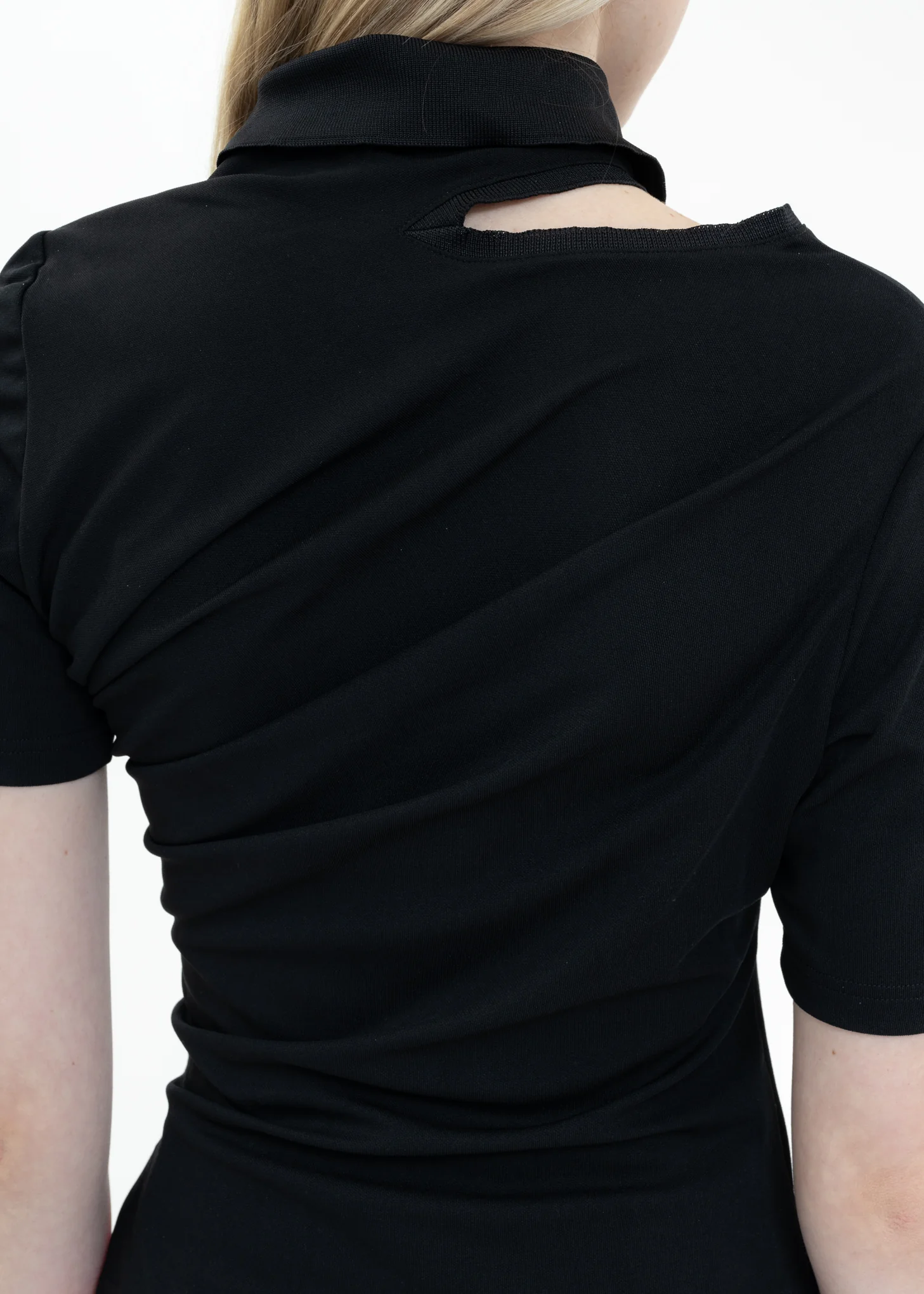 Black TWISTED DOUBLE COLLAR Polo - Image 5