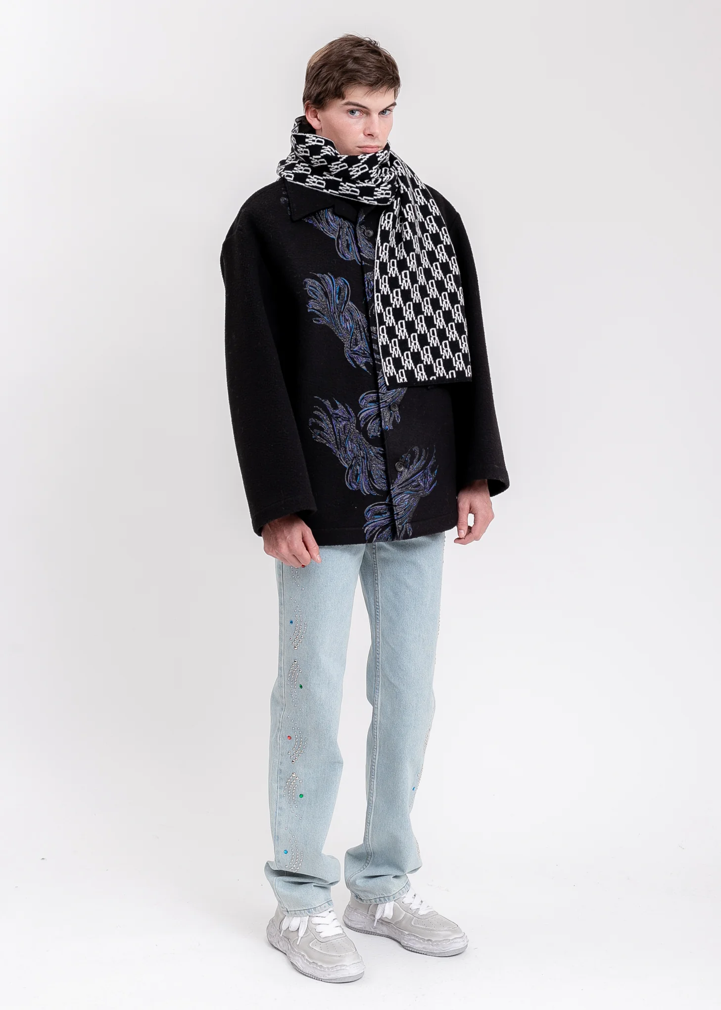 Black Twisted Metal Print Shirt Jacket - Image 6