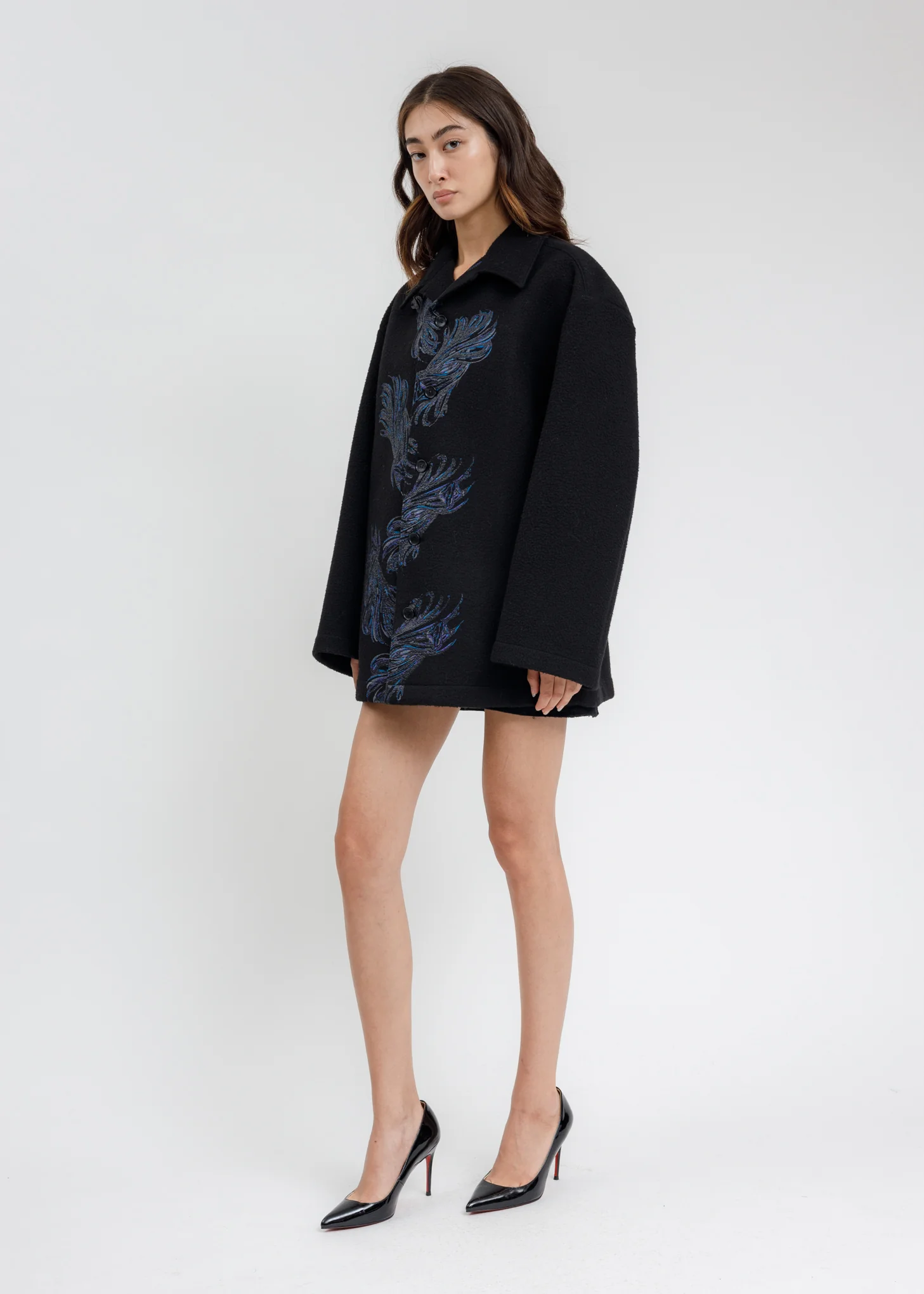 Black Twisted Metal Print Shirt Jacket - Image 5