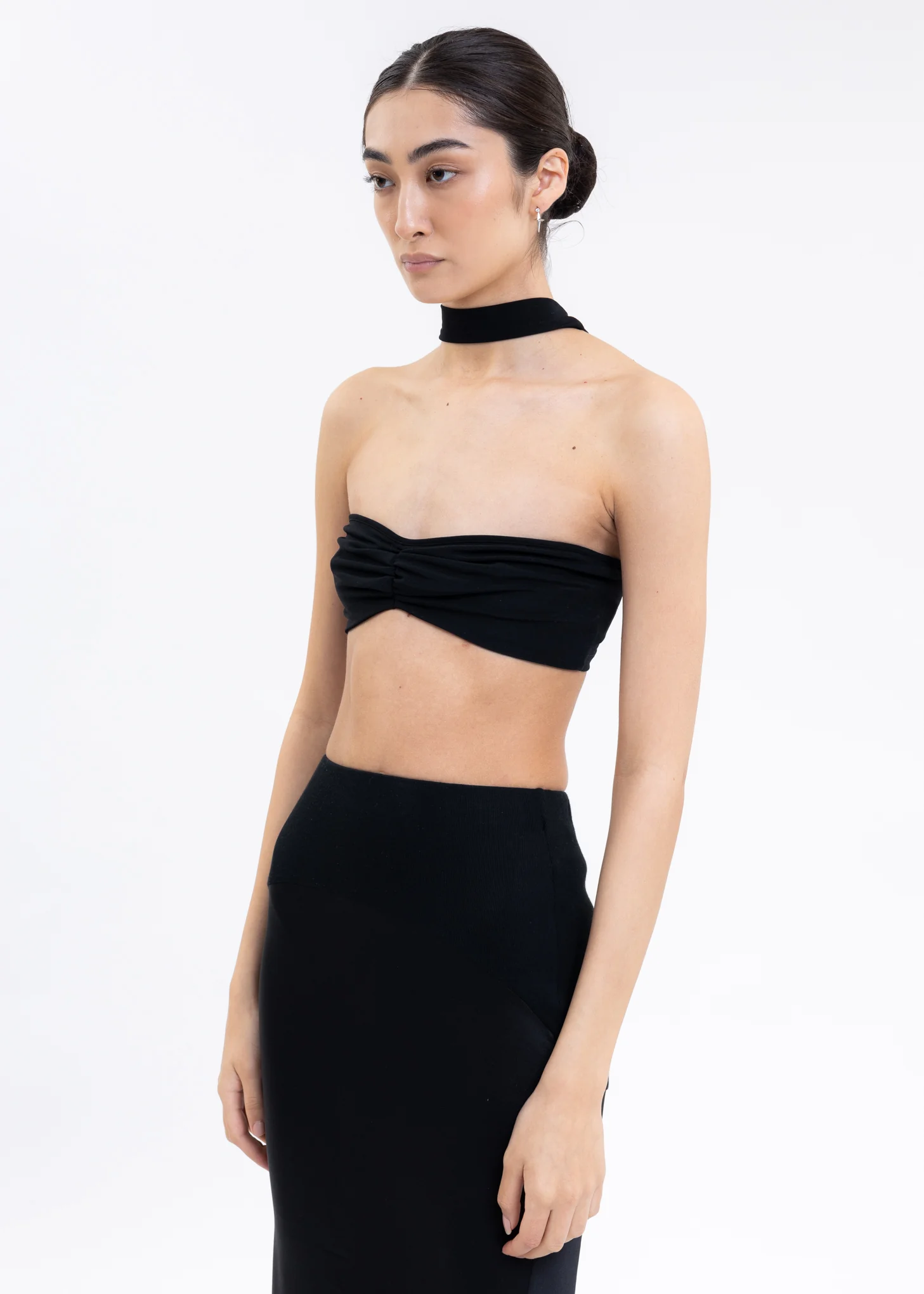 Black Twisted Round Neck Bra Top - Image 3