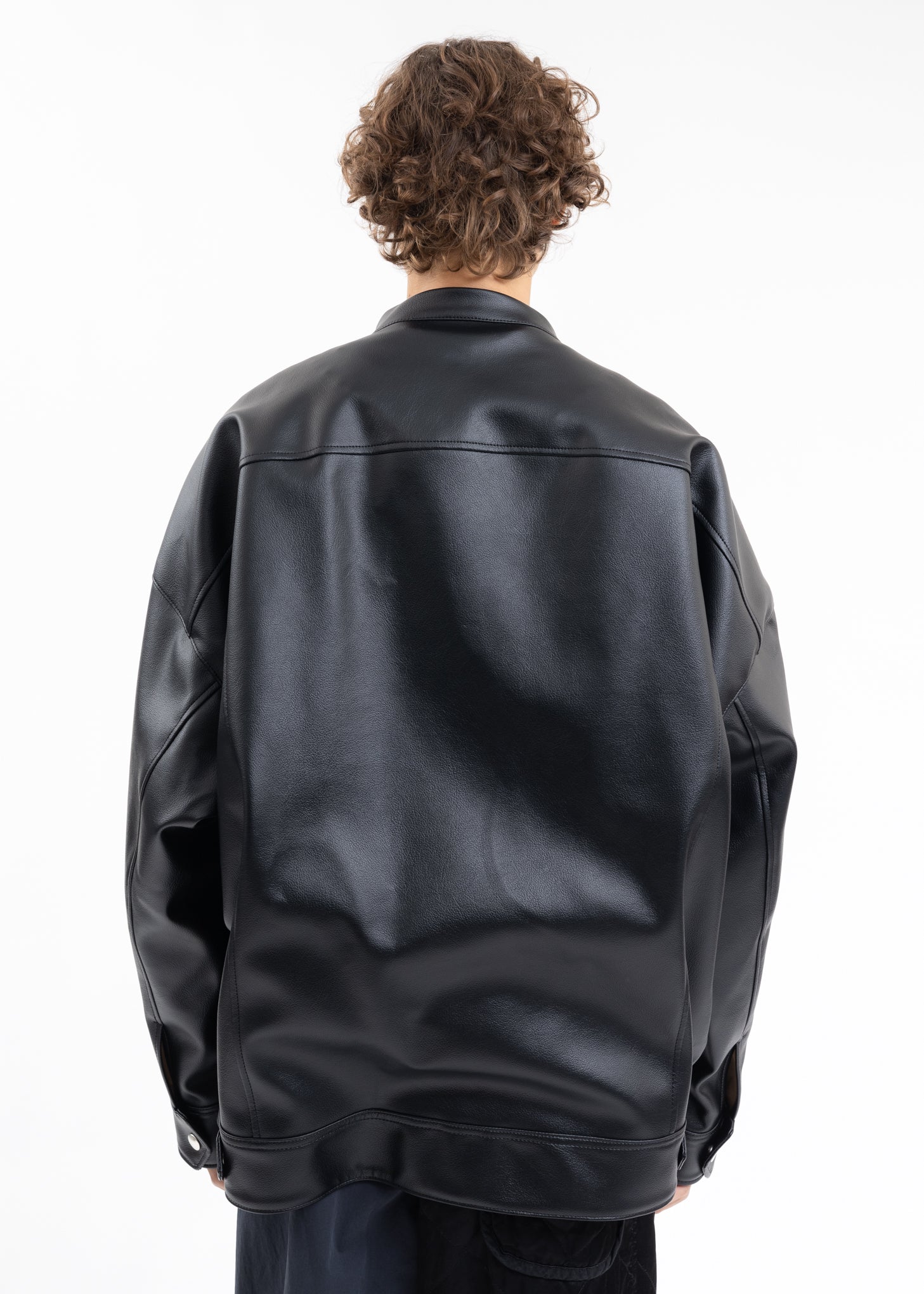 Black Twisted Shoulder PVC Jacket - Image 5