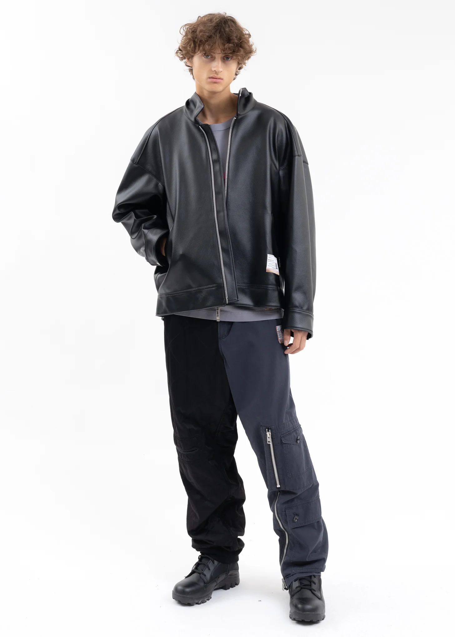 Black Twisted Shoulder PVC Jacket - Image 6