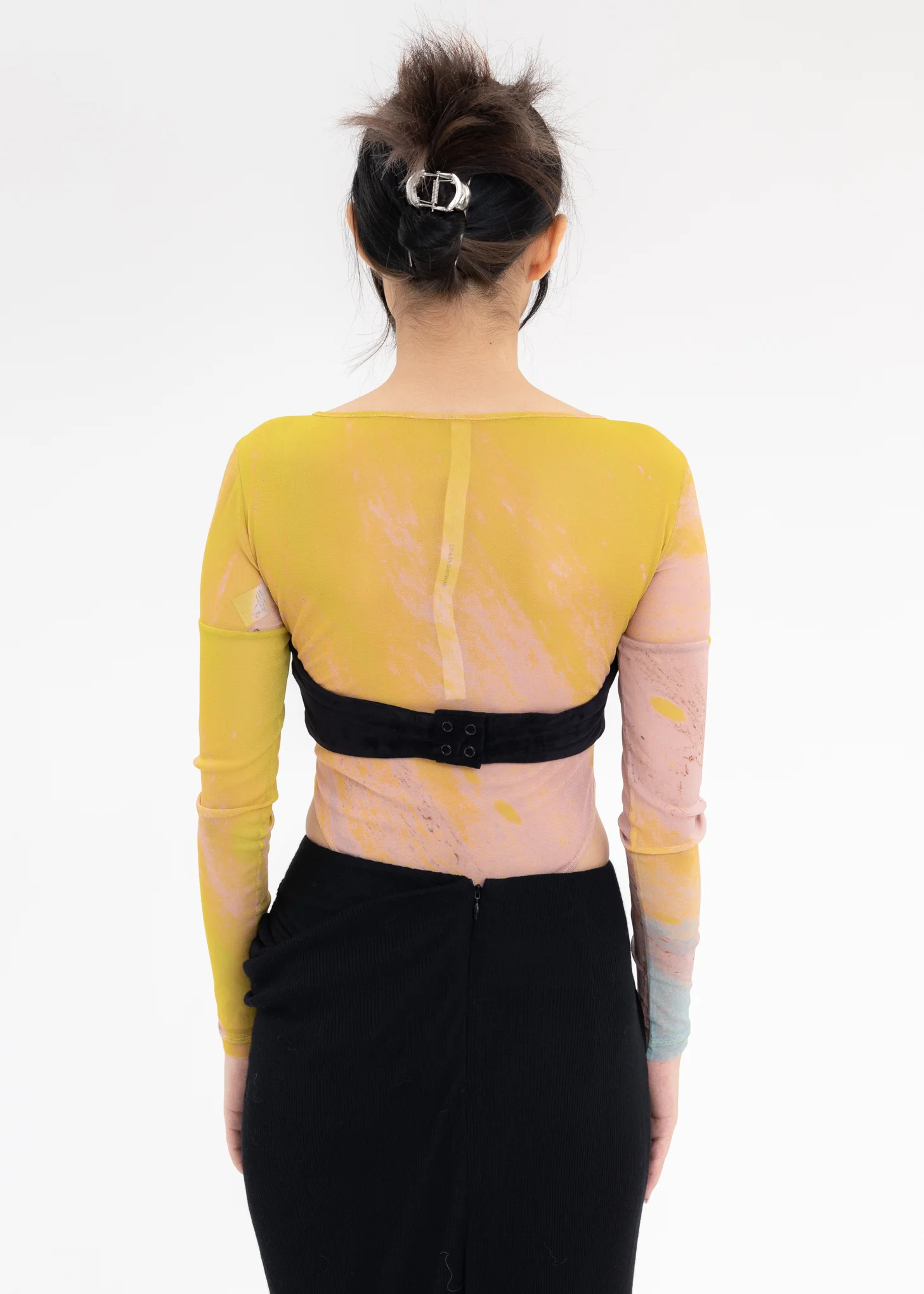 Black Twisted Velvet Bra Top - Image 3