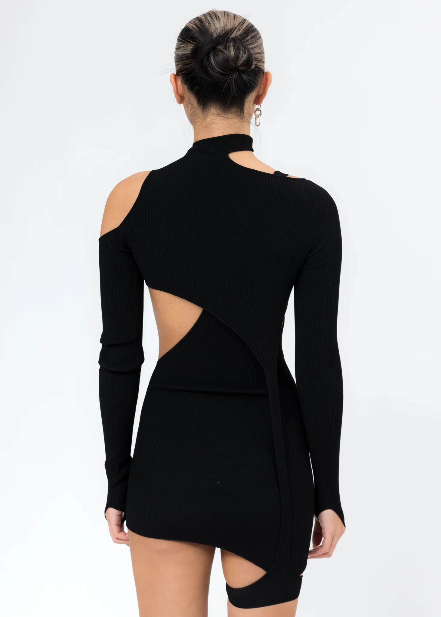 Black Two Piece Knitted Dress - Image 2