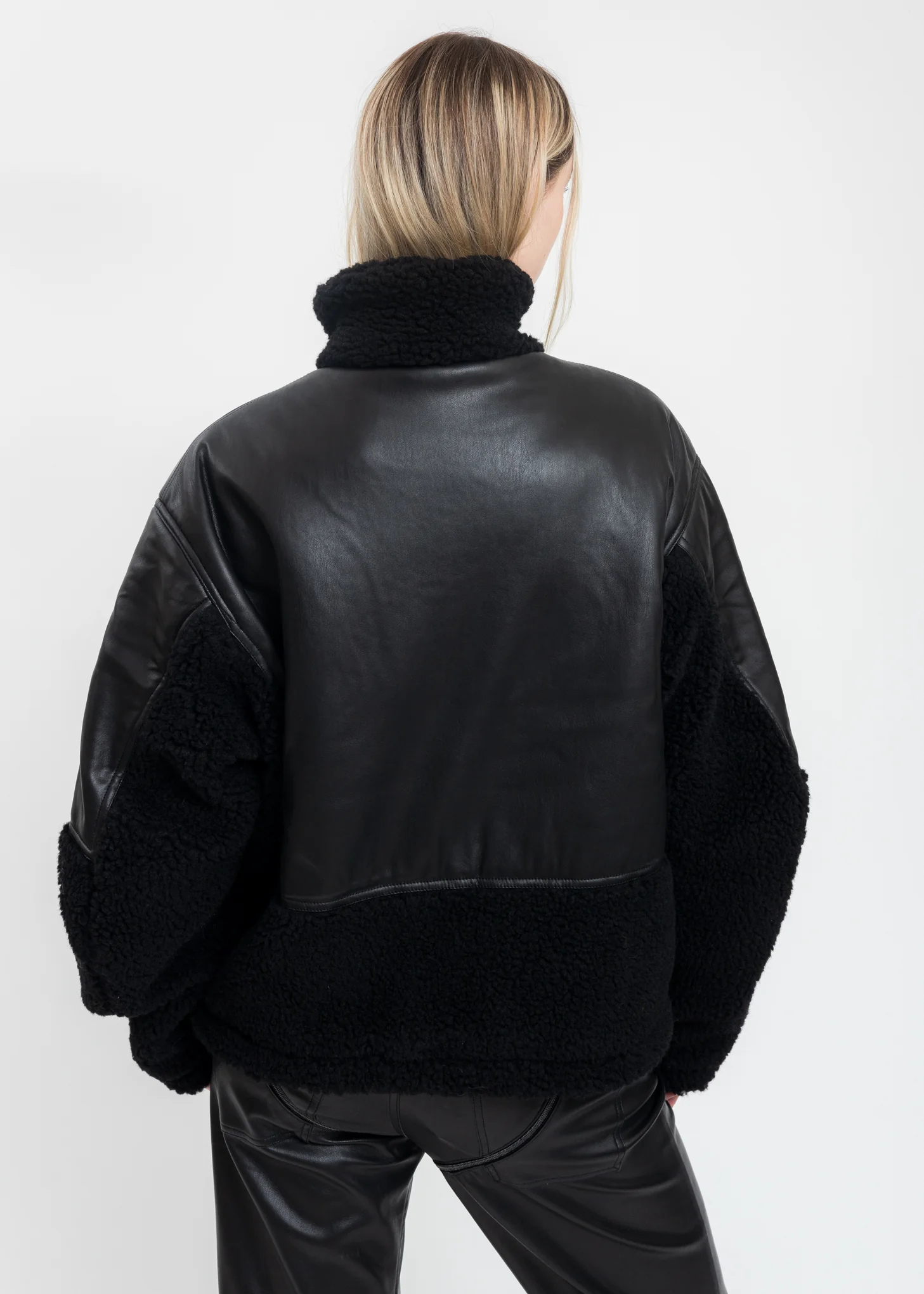 Black Two Tone Fleece Jacket - Image 5