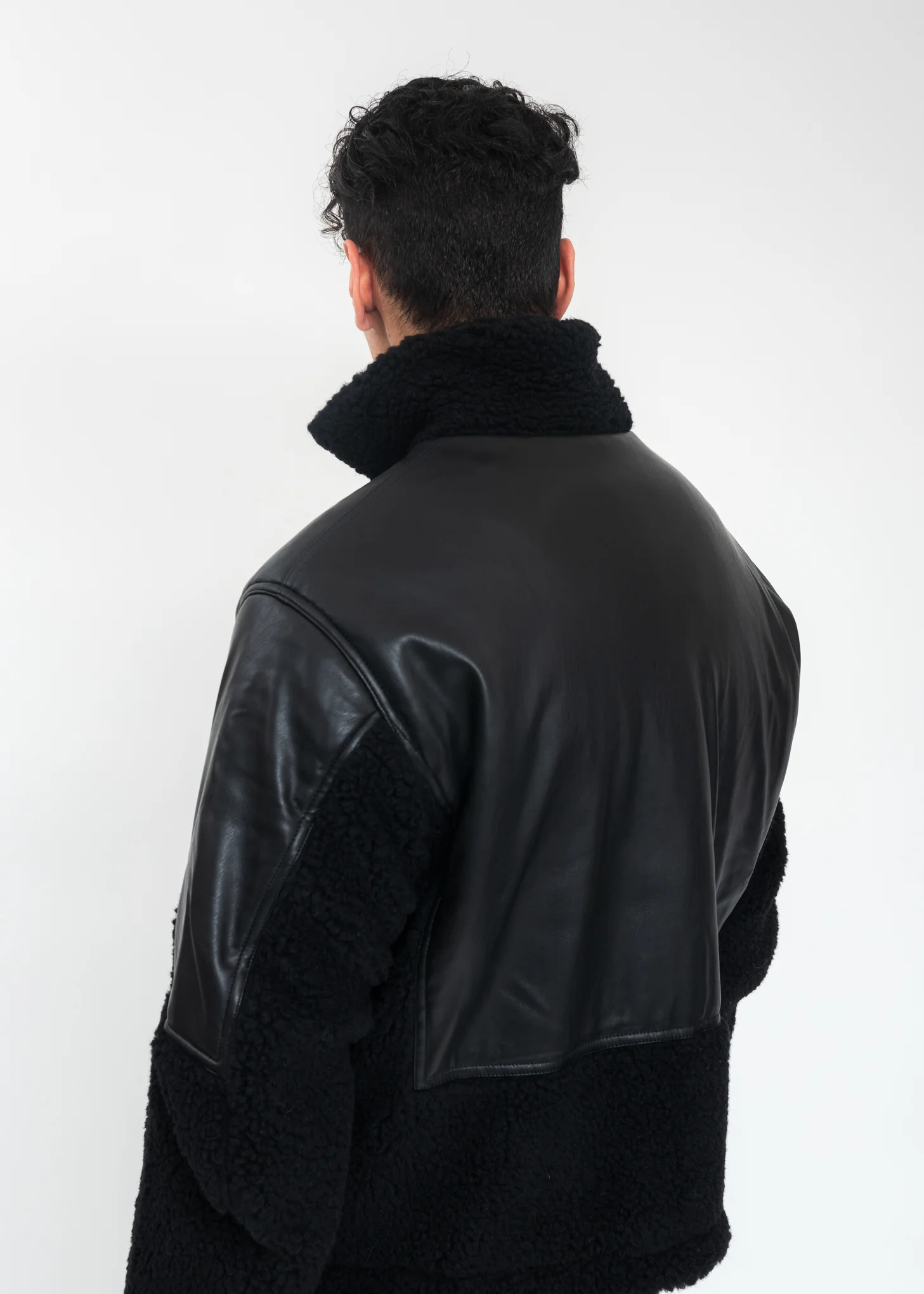 Black Two Tone Fleece Jacket - Image 2