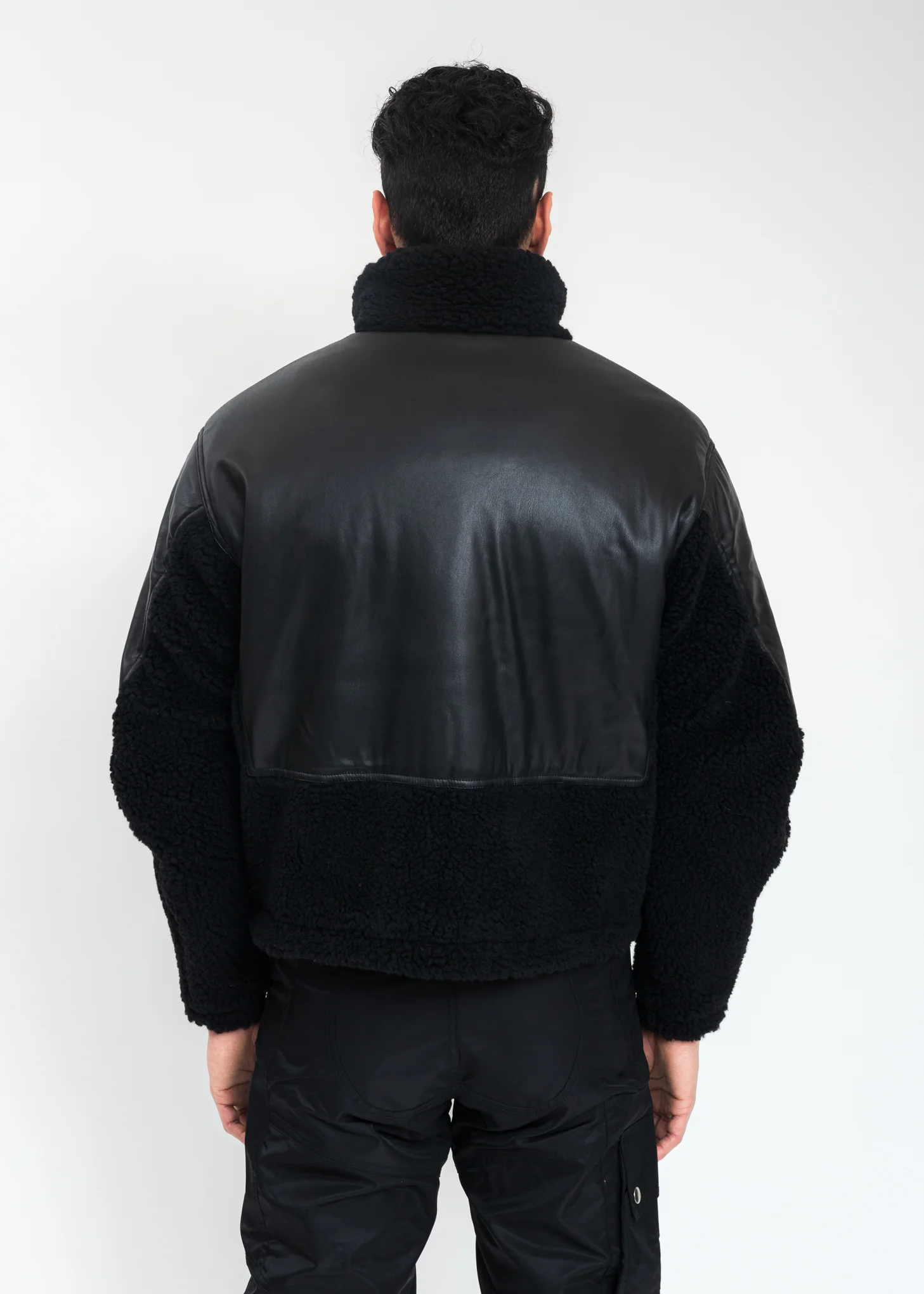 Black Two Tone Fleece Jacket - Image 4
