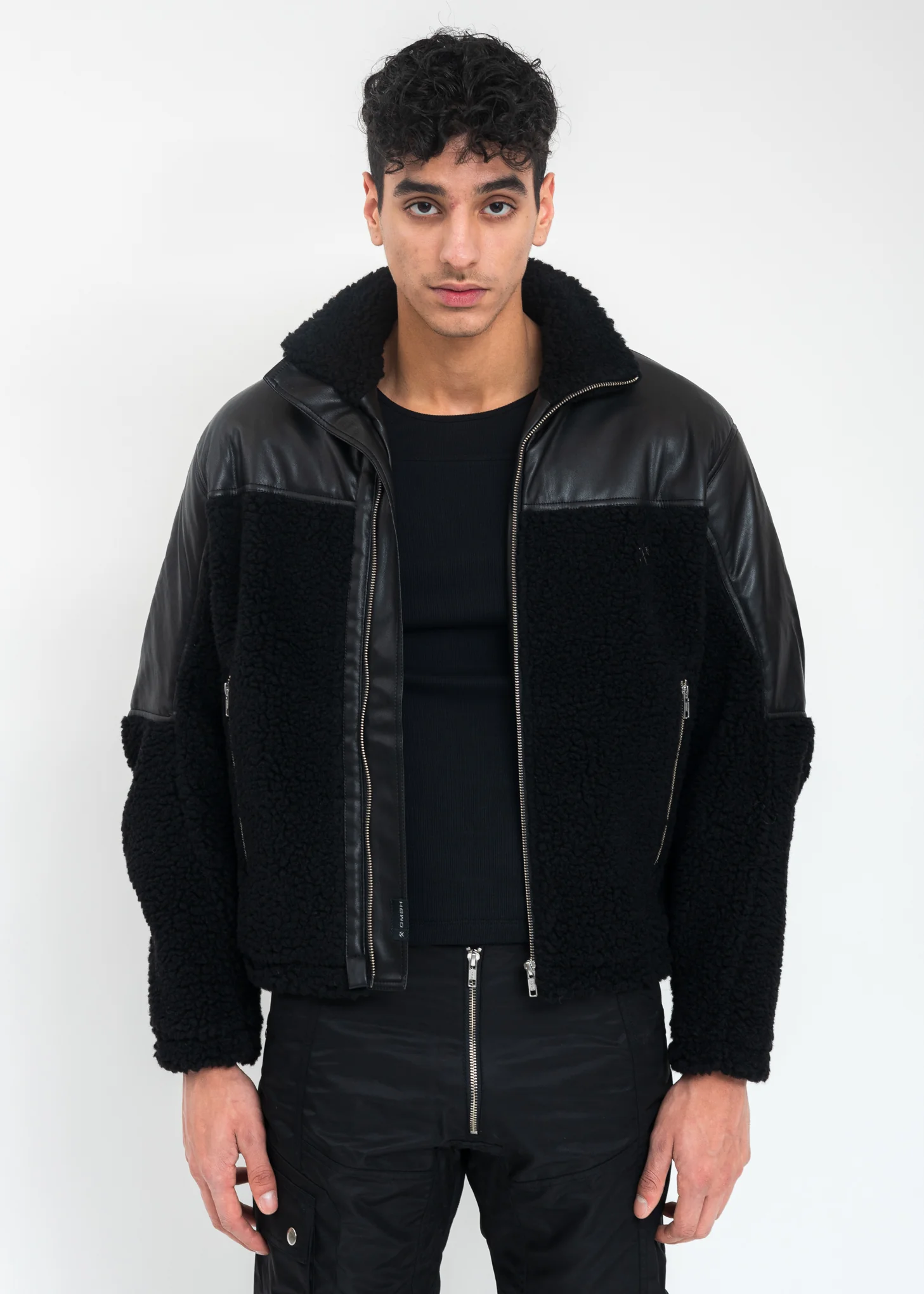 Black Two Tone Fleece Jacket - Image 7