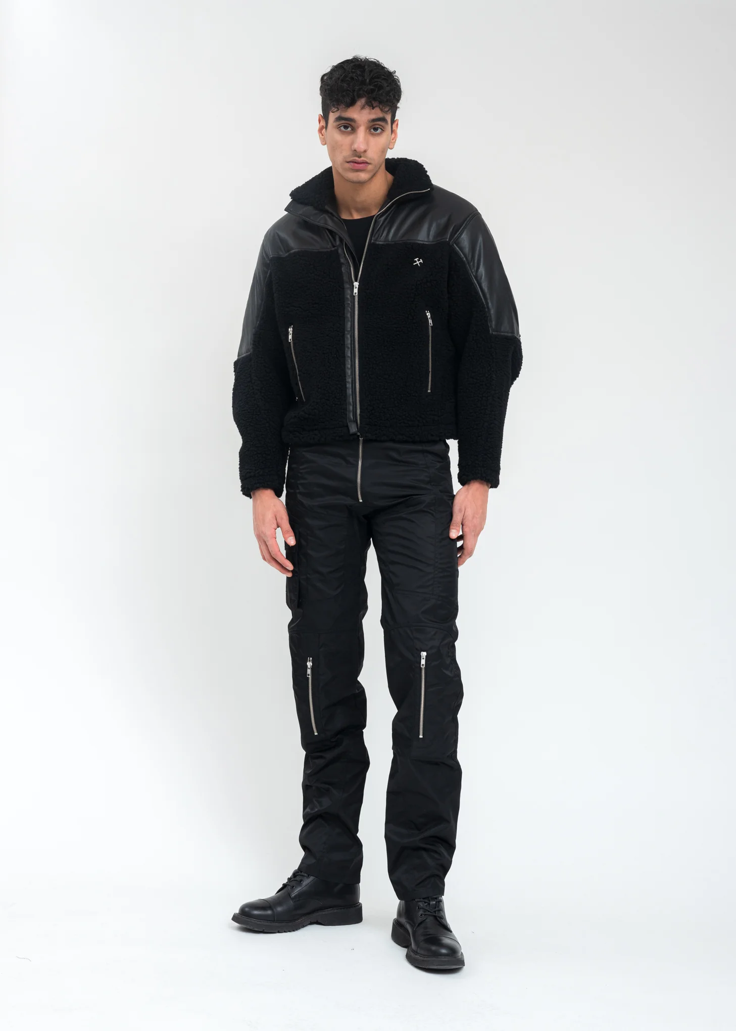 Black Two Tone Fleece Jacket - Image 8