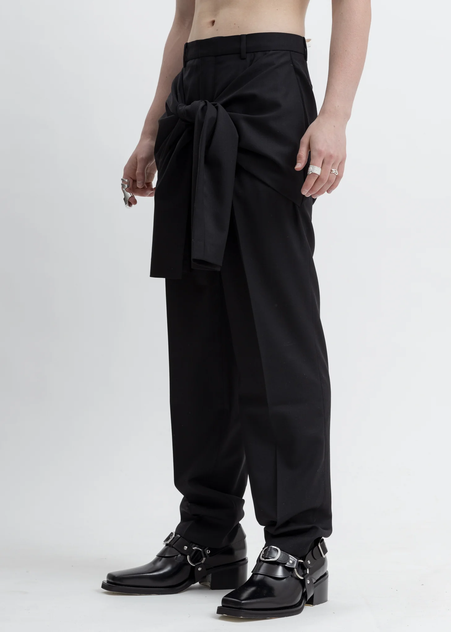 Black Tye Trousers - Image 2