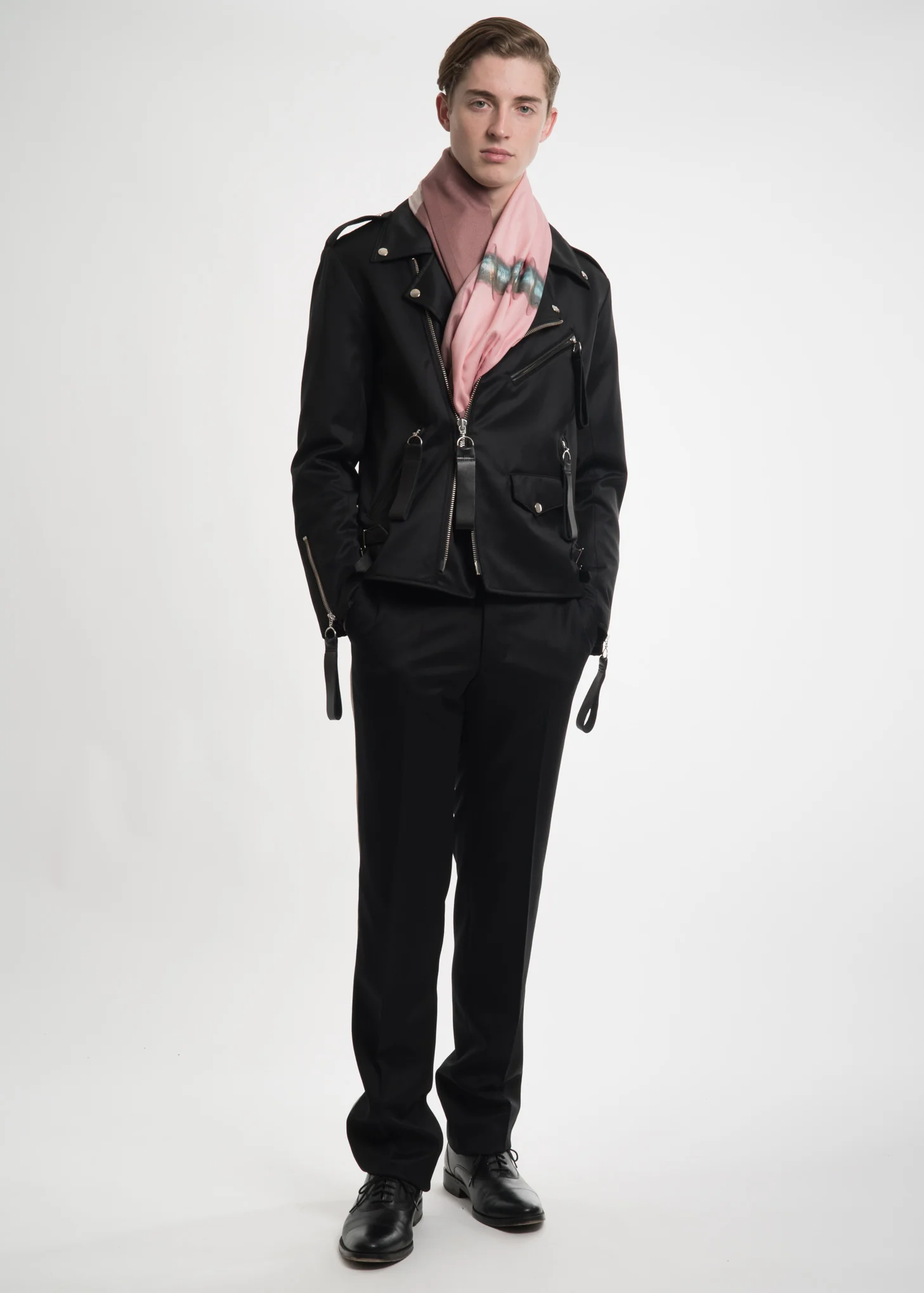 Black Tyler Biker Jacket - Image 2
