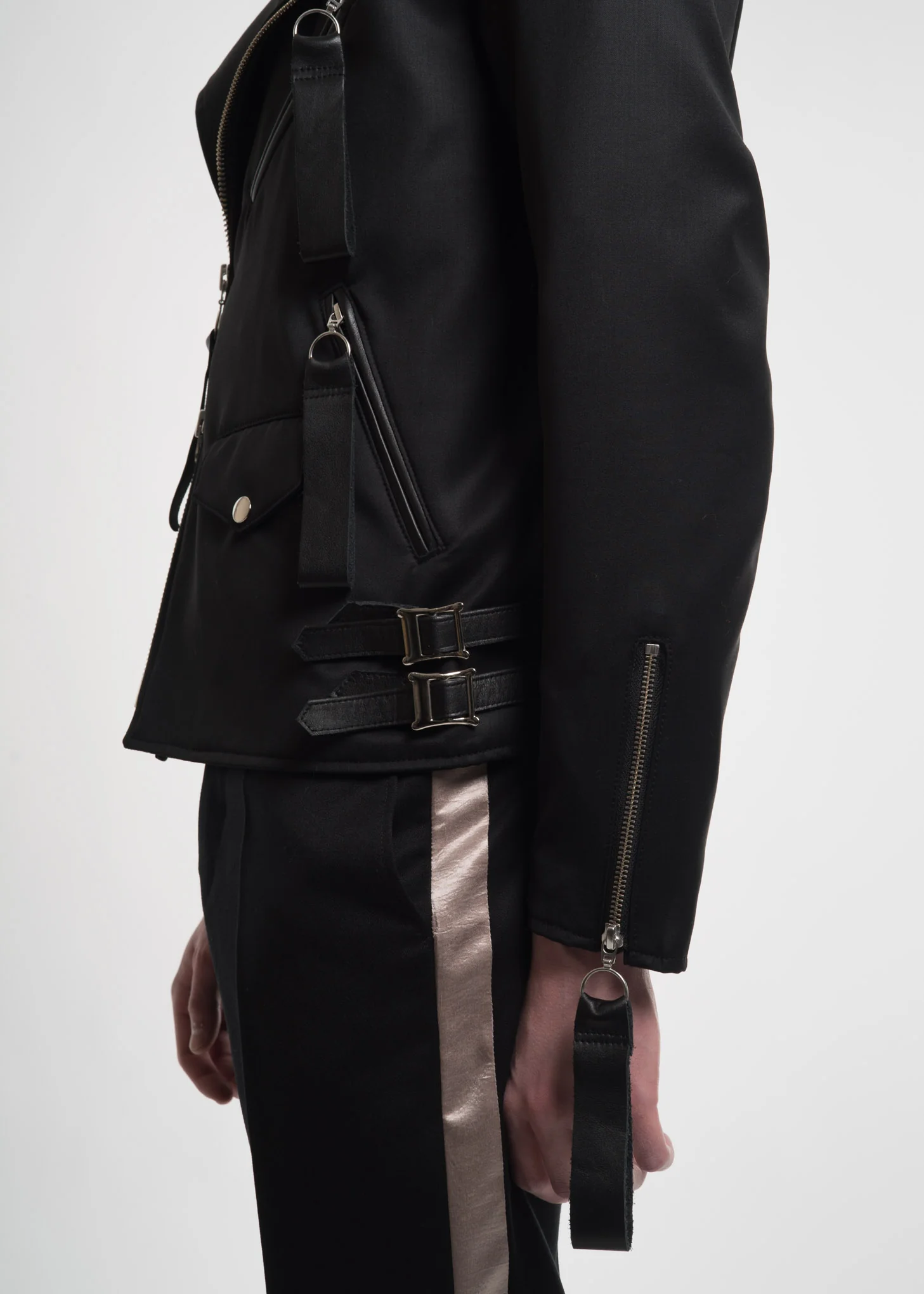Black Tyler Biker Jacket - Image 7