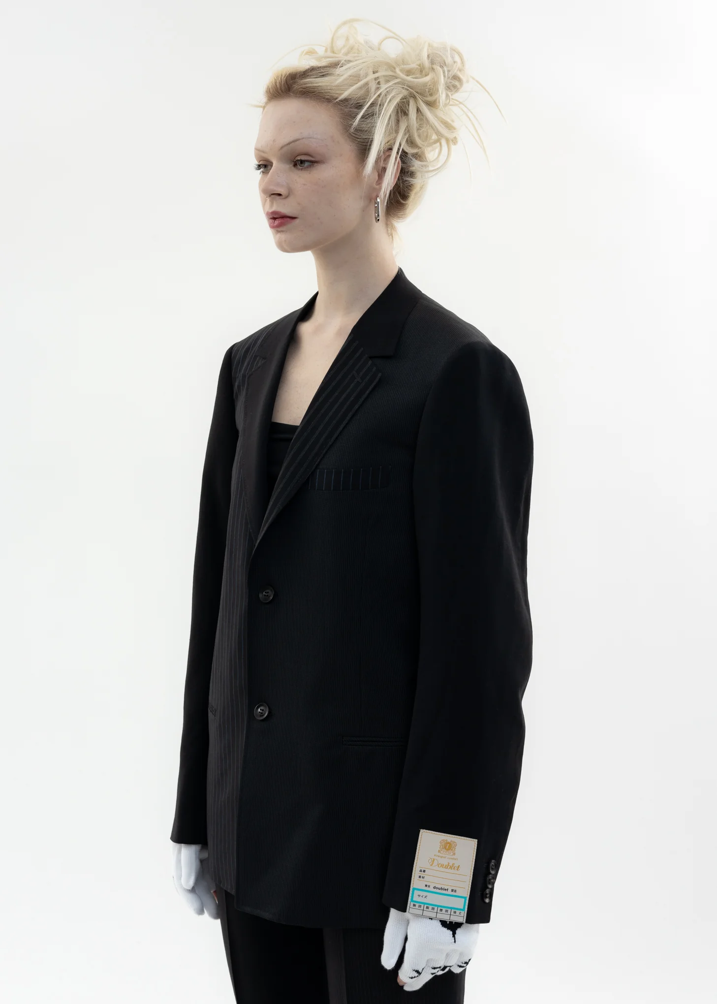 Black UPCYCLE OVERDYED TAILORED Jacket - Image 3