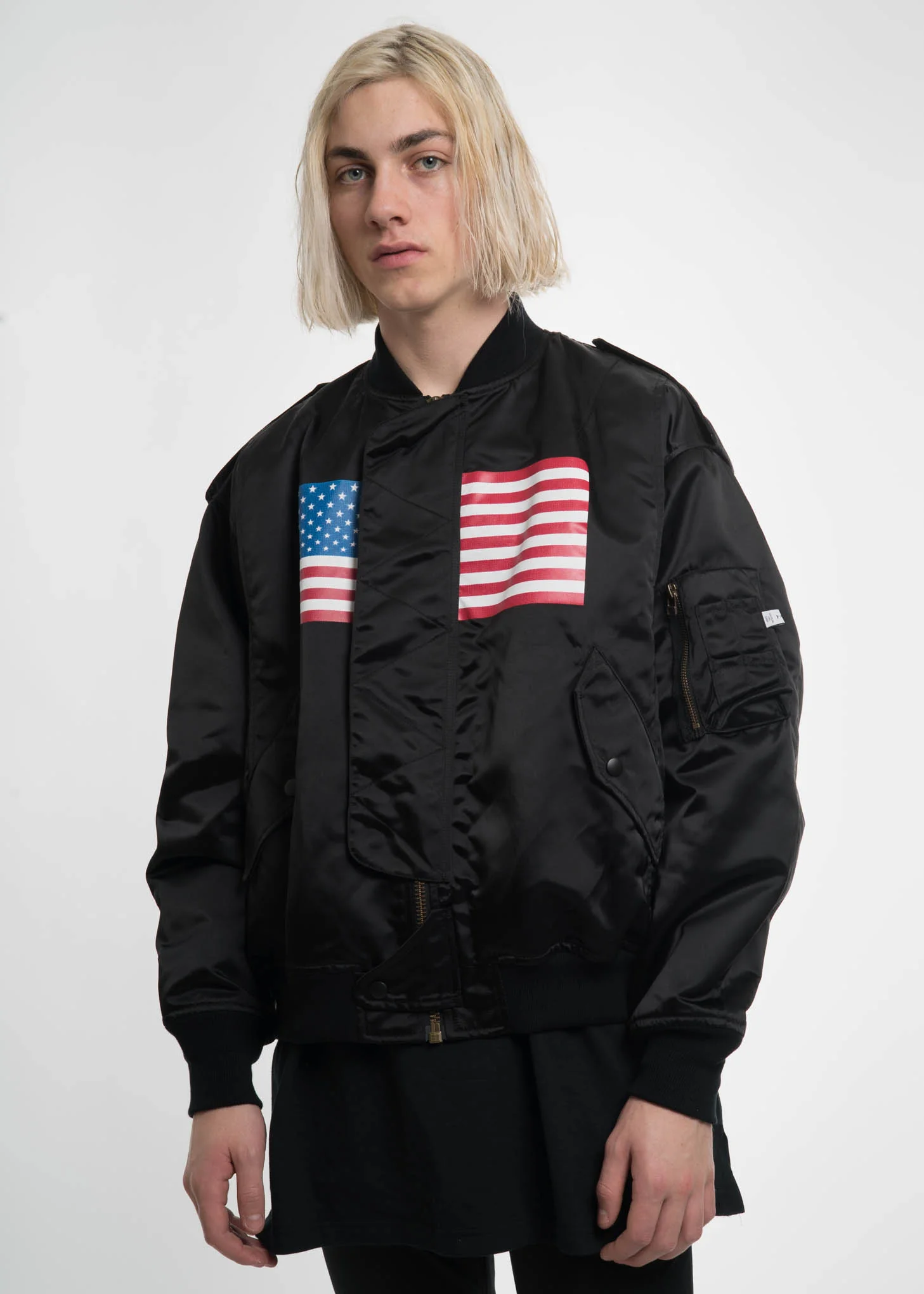 Black USA Bomber