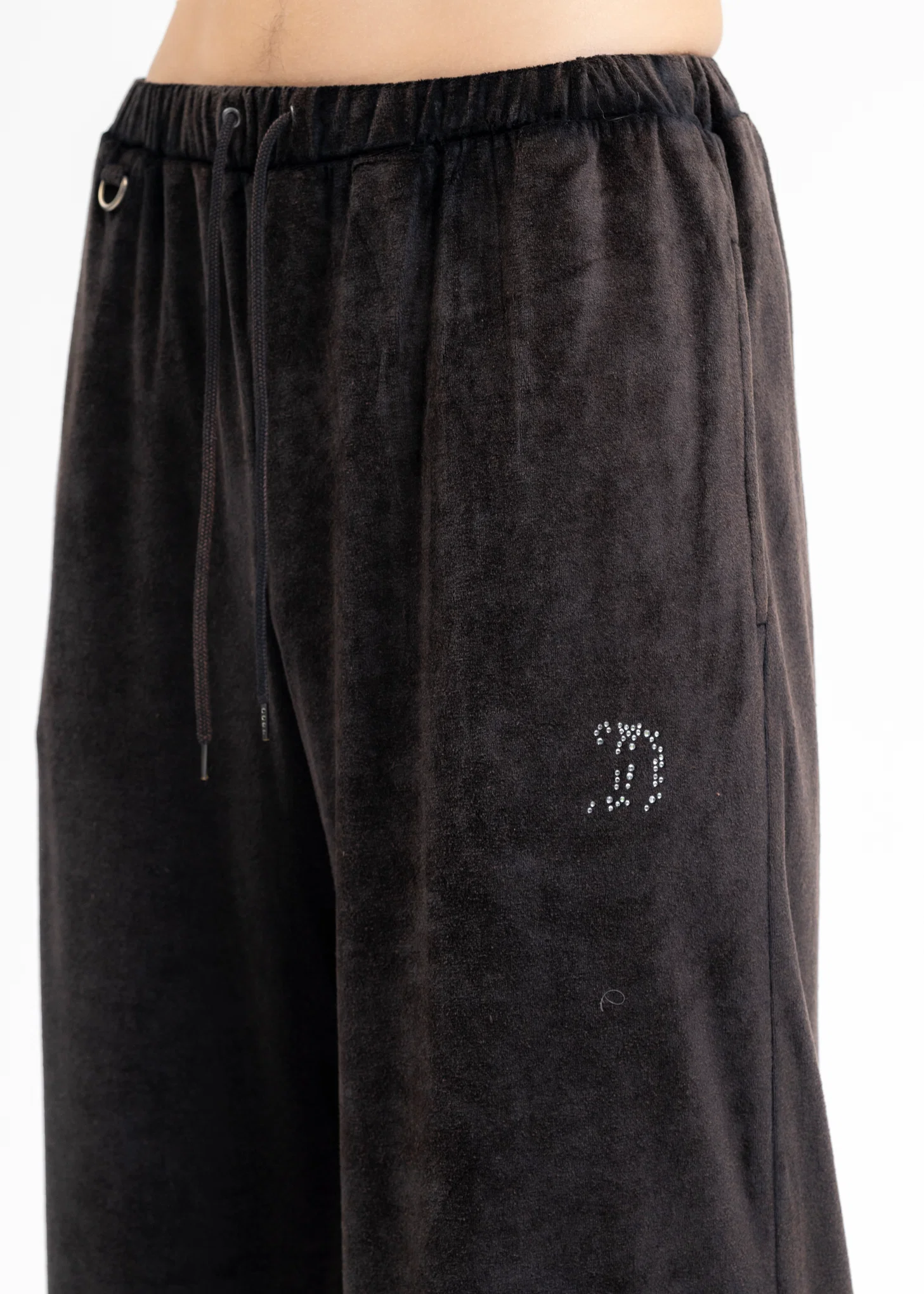 BLACK VELOUR TRACK PANTS - Image 5