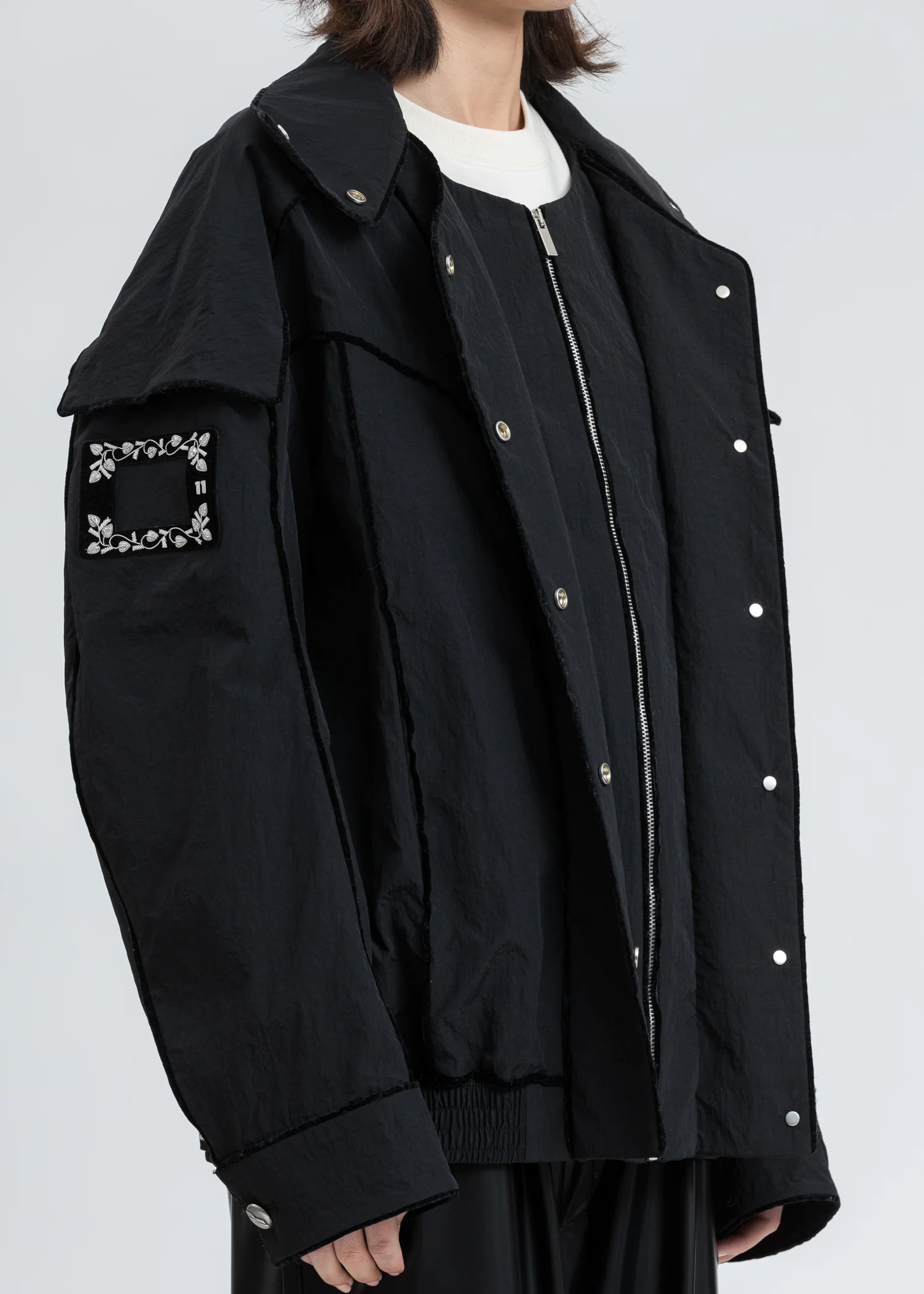 Black Velvet Lining Bomber Jacket - Image 2