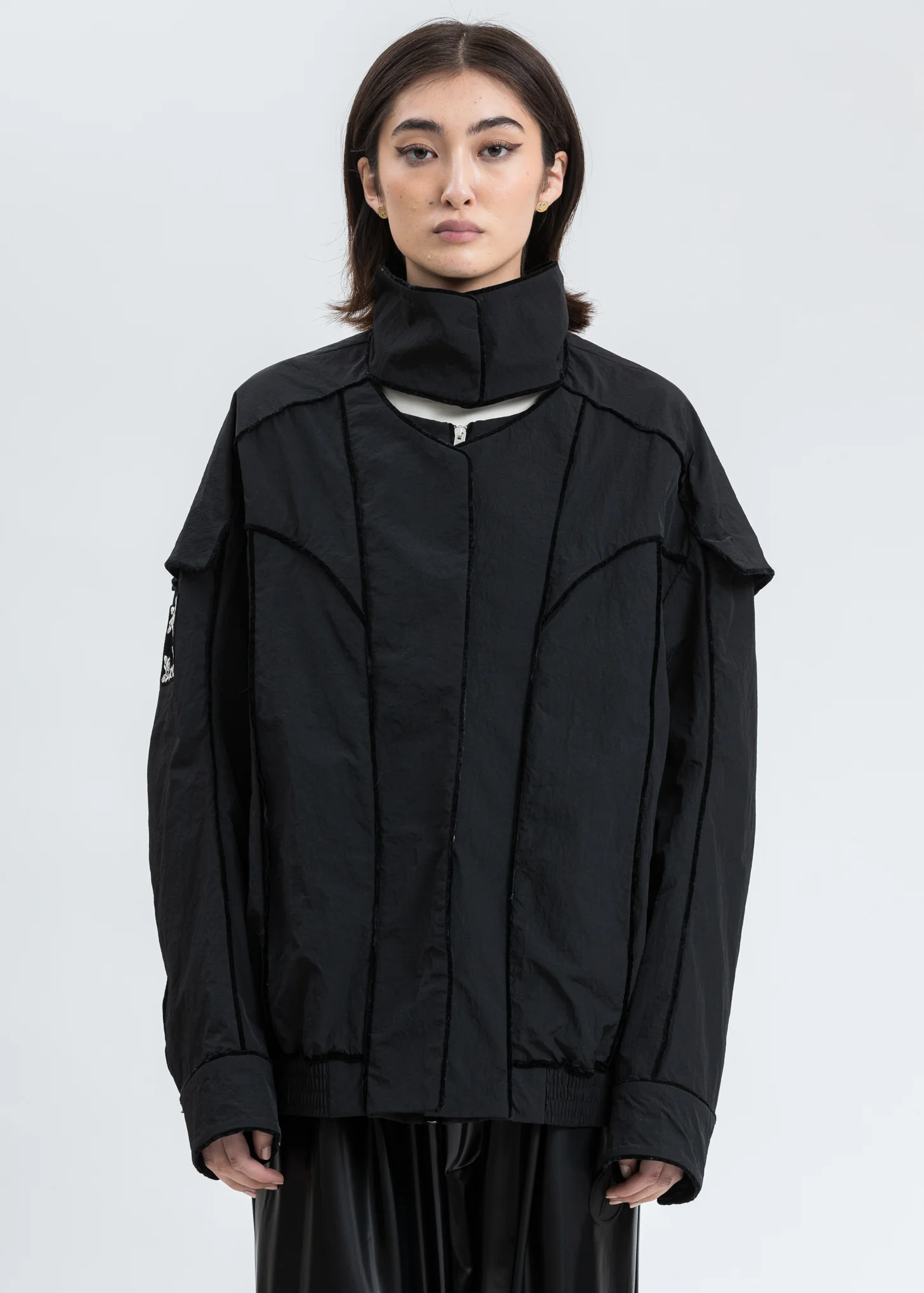 Black Velvet Lining Bomber Jacket - Image 6