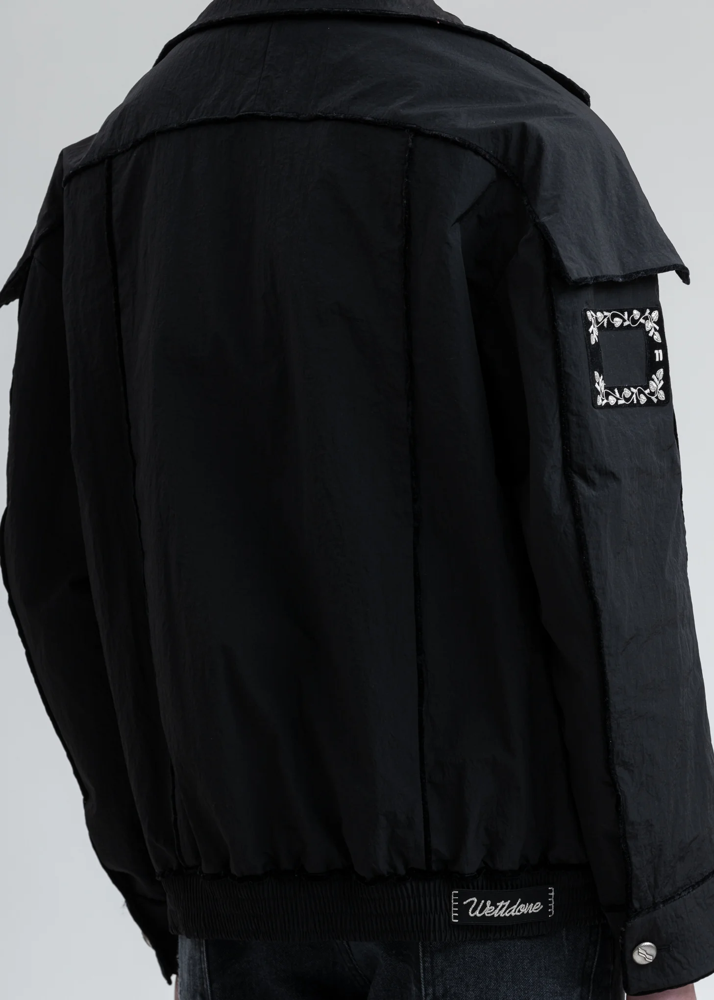 Black Velvet Lining Bomber Jacket - Image 3