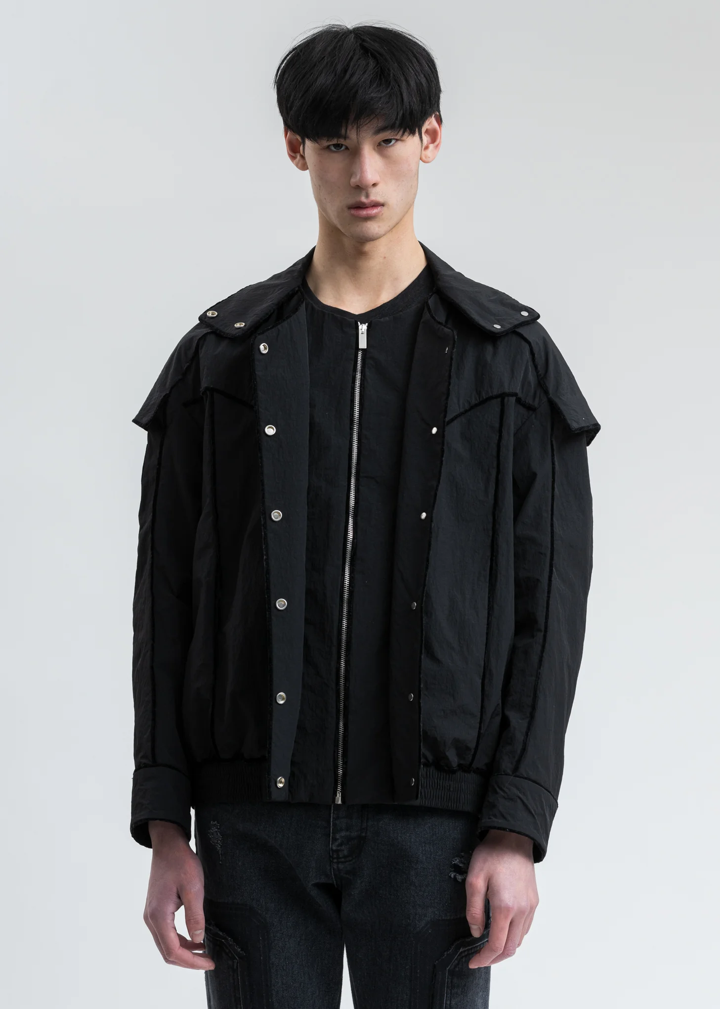 Black Velvet Lining Bomber Jacket - Image 4