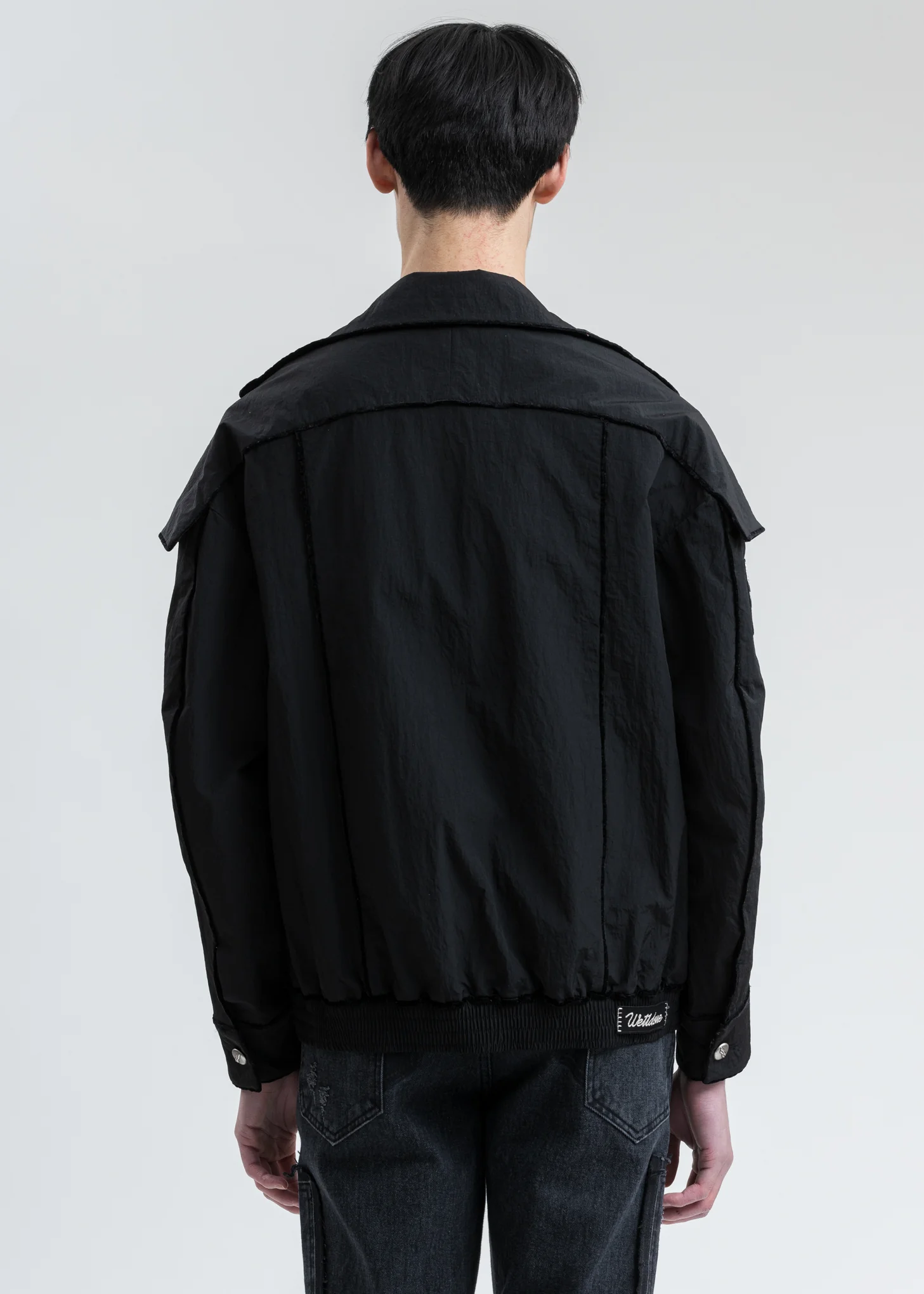 Black Velvet Lining Bomber Jacket - Image 6