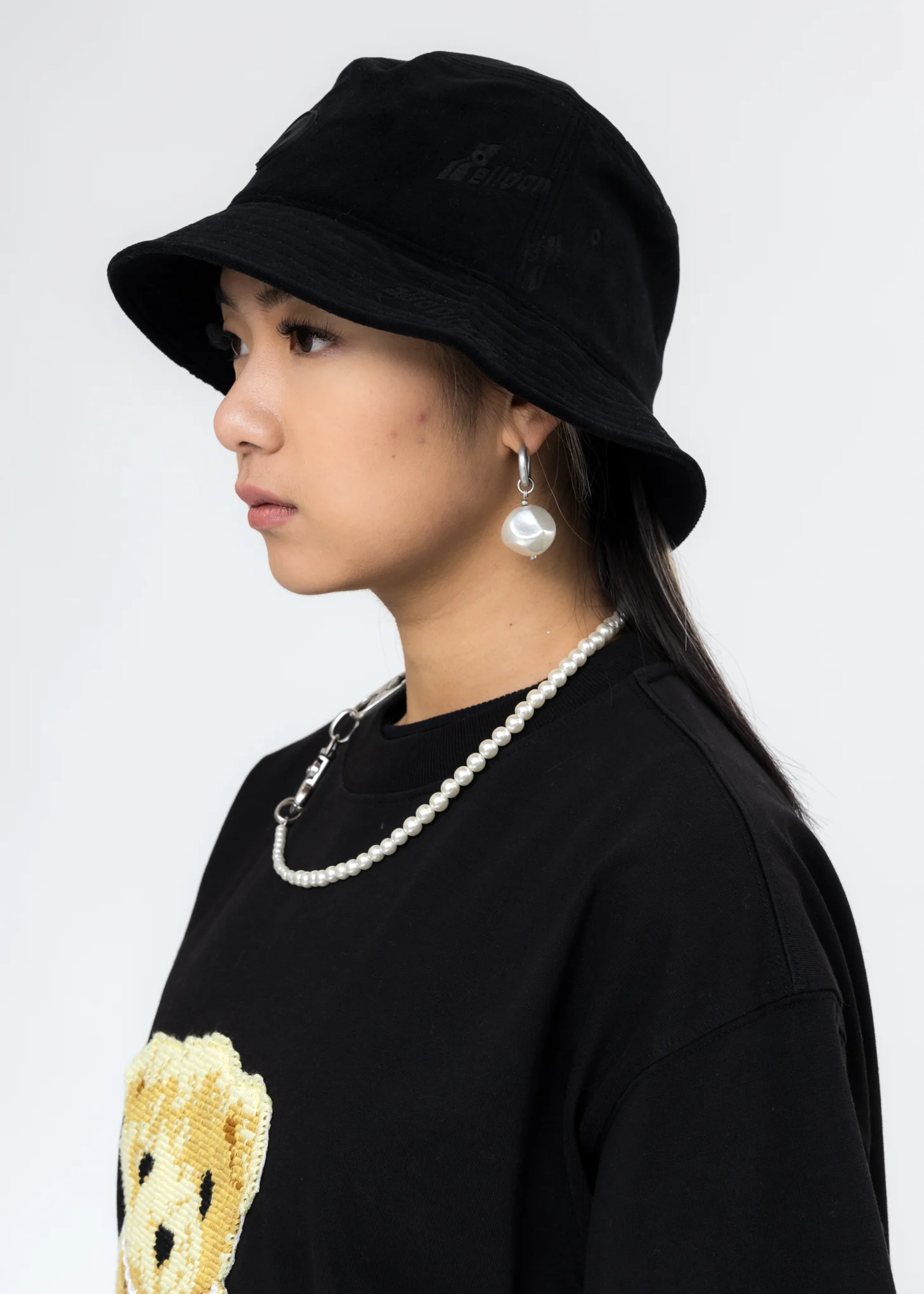 Black Velvet Logo Bucket Hat - Image 3
