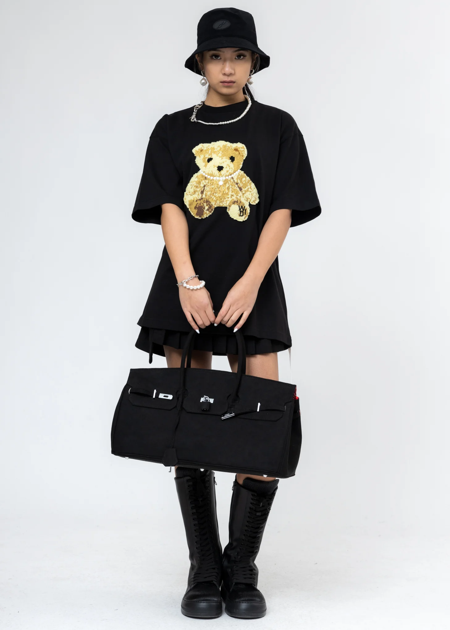 Black Velvet Logo Bucket Hat - Image 4