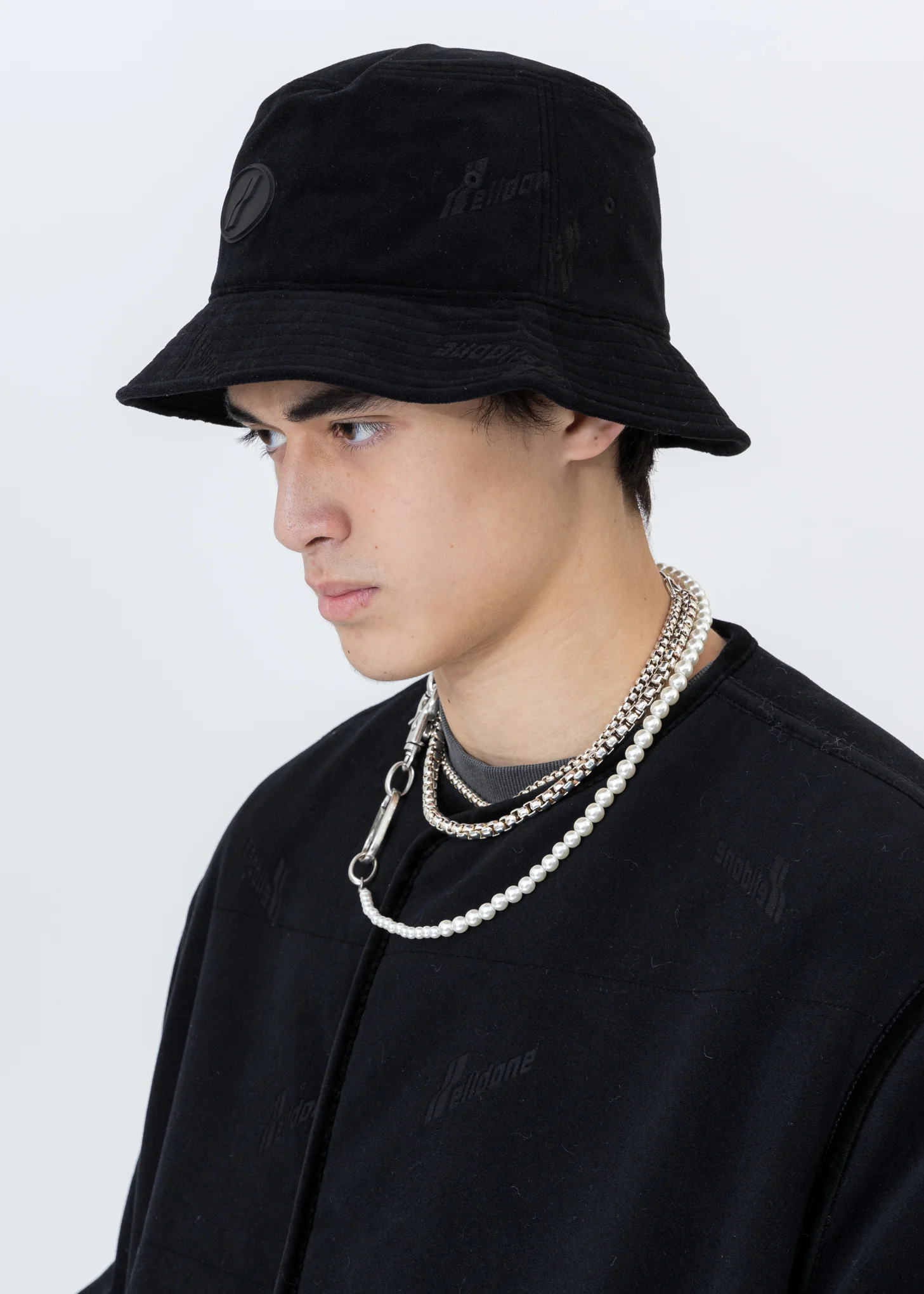 Black Velvet Logo Bucket Hat - Image 3