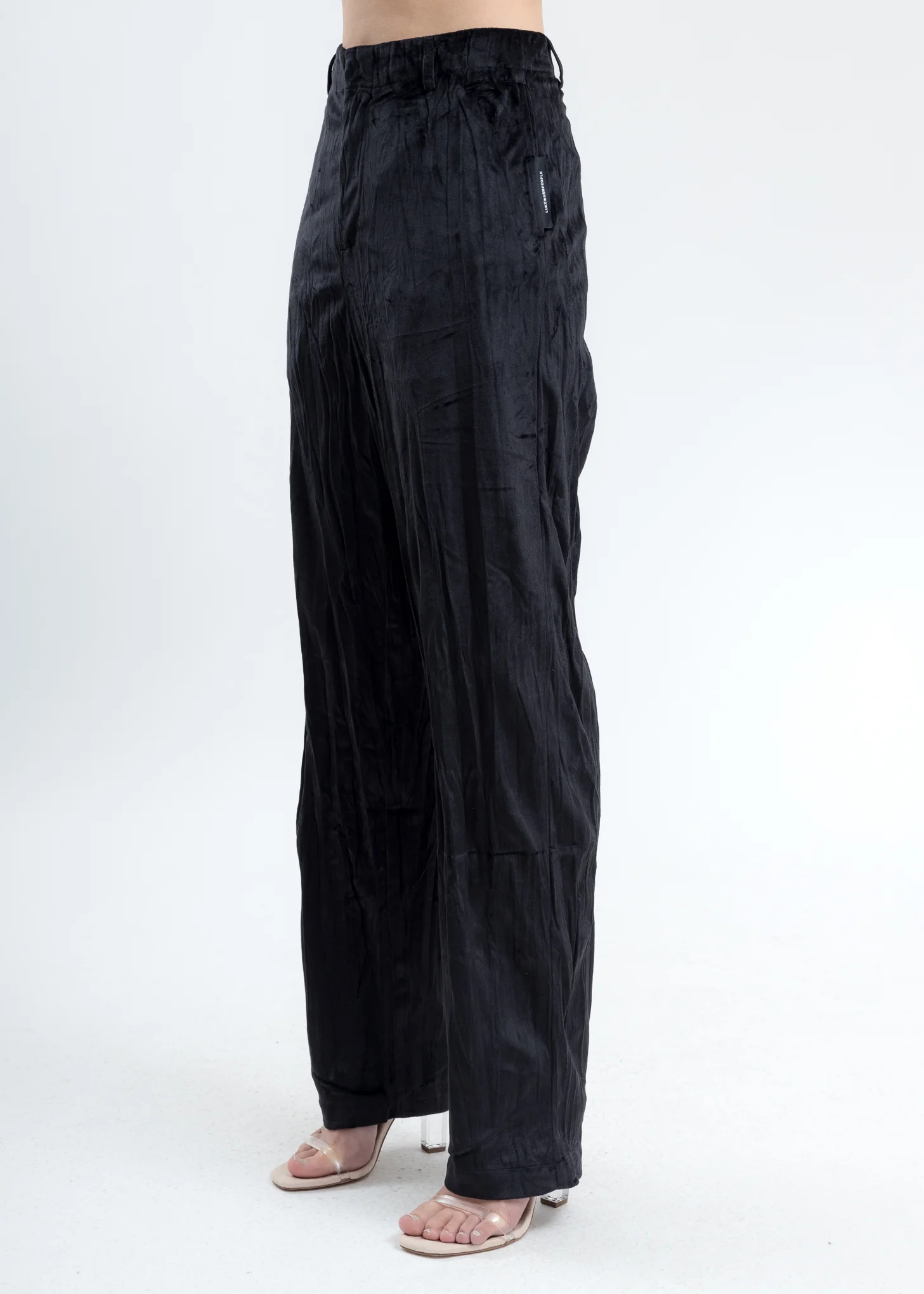 Black Velvet Pajama Pants - Image 2