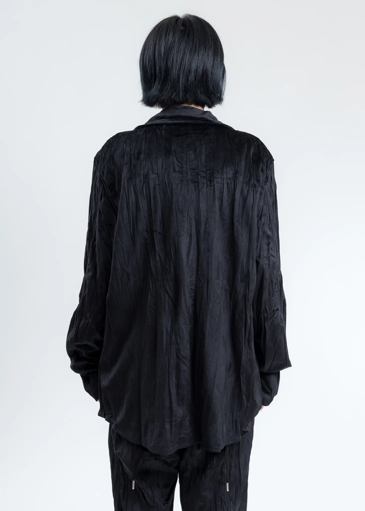 Black Velvet Pajama Shirt - Image 4