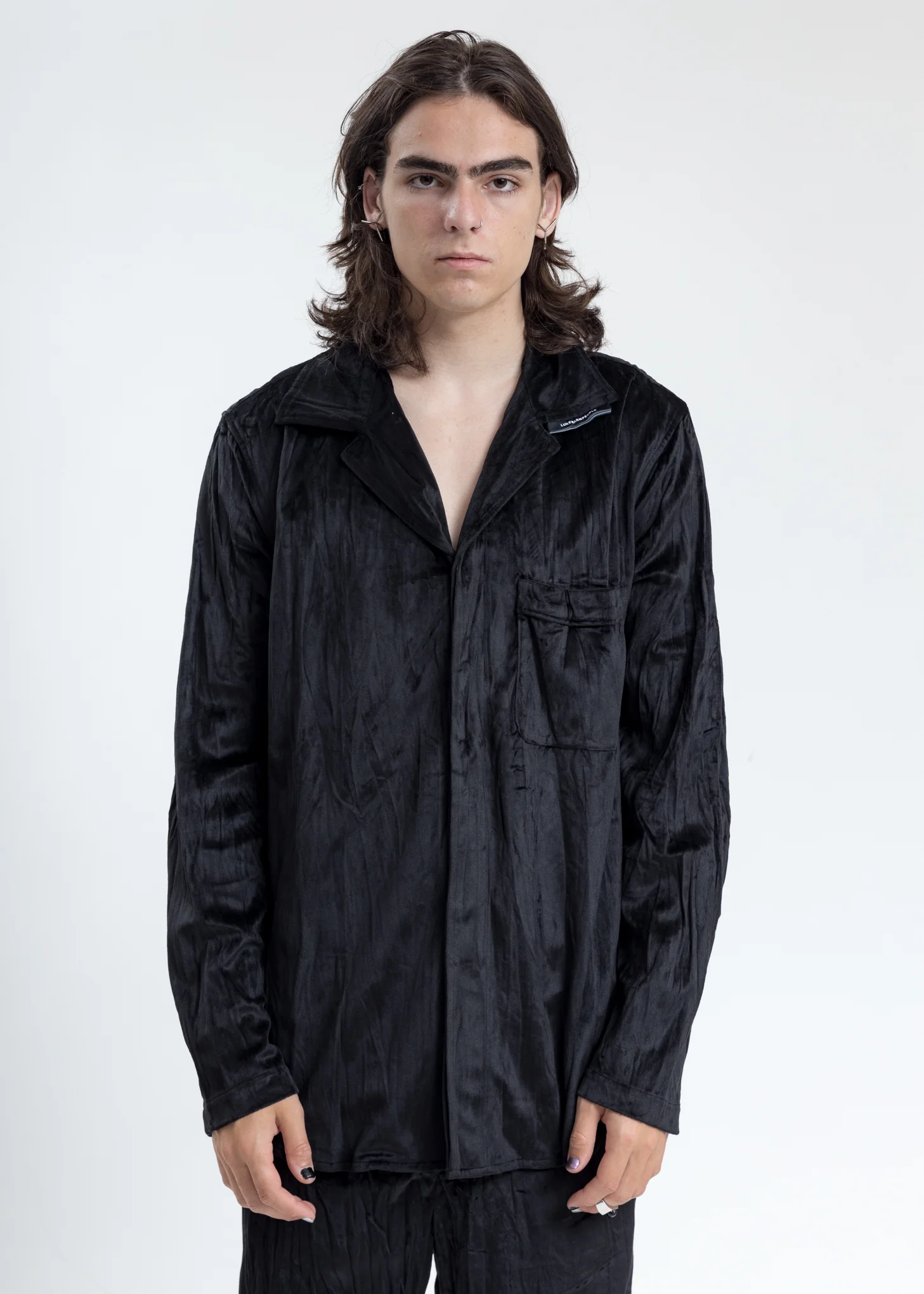 Black Velvet Pajama Shirt