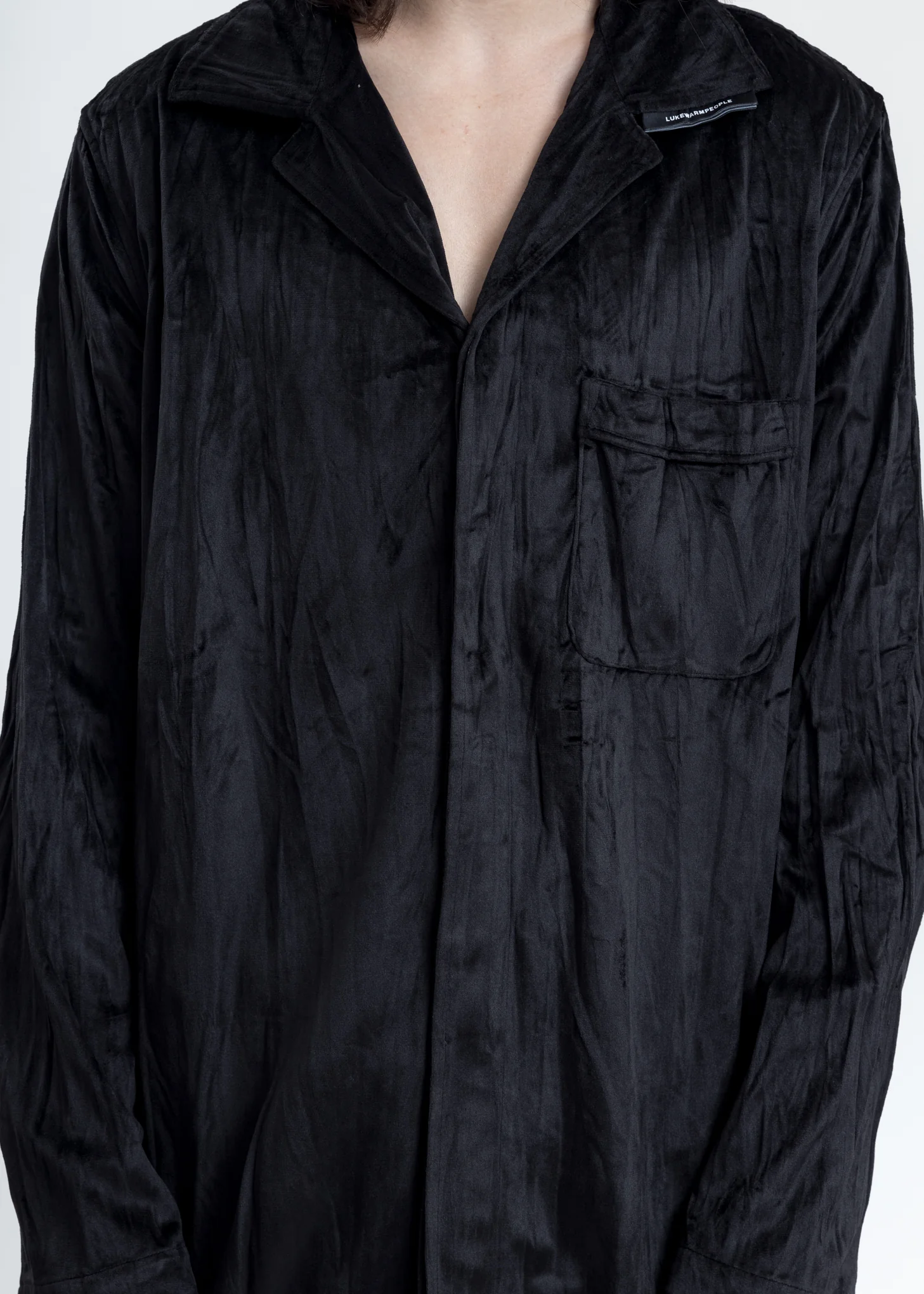 Black Velvet Pajama Shirt - Image 4