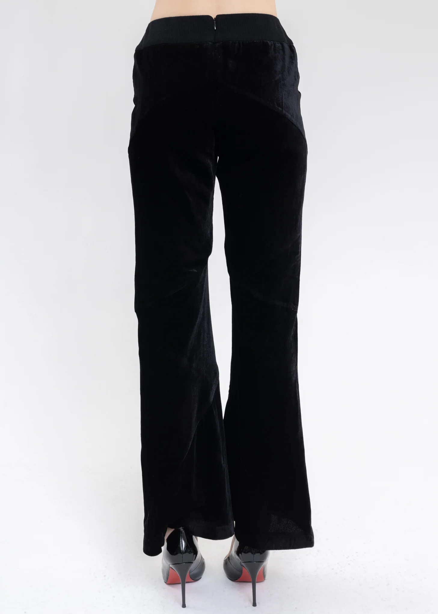 Black Velvet Patch Work Pants - Image 2