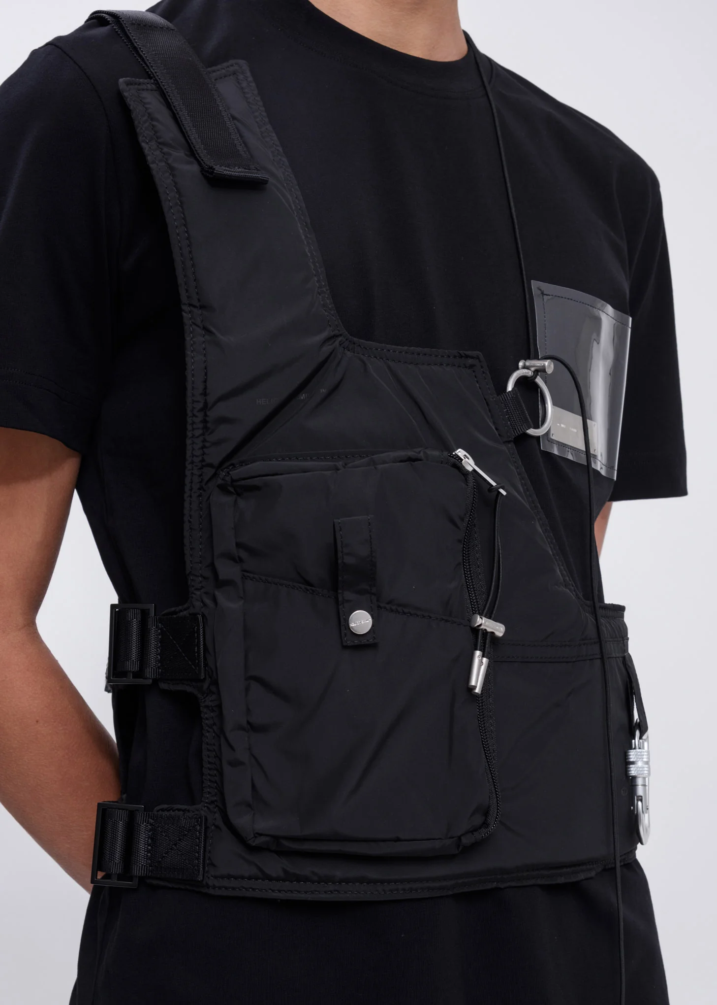 Black Vest W. Drawstring Detail - Image 2