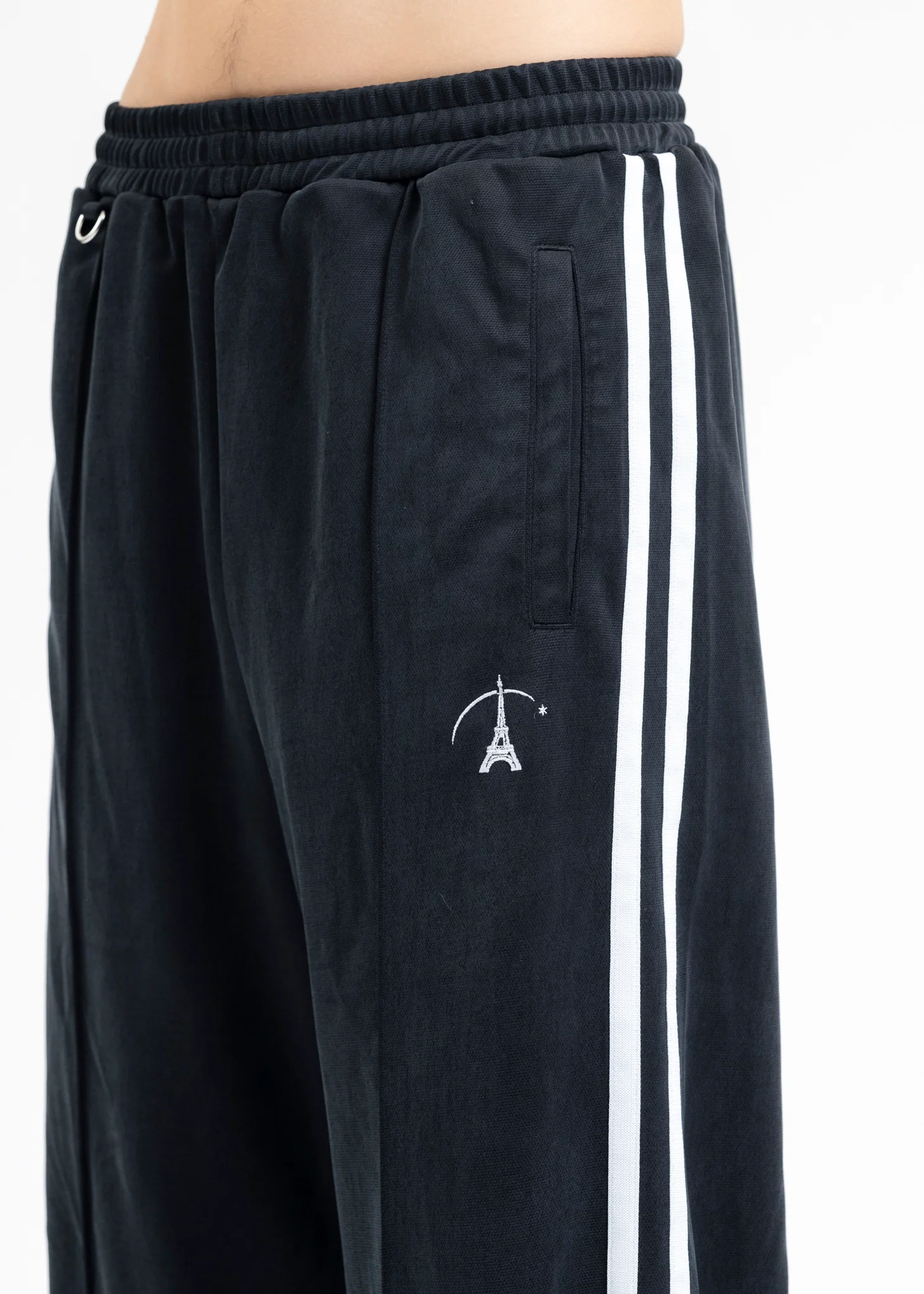 BLACK VINTAGE EFFECT TRACK PANTS - Image 4