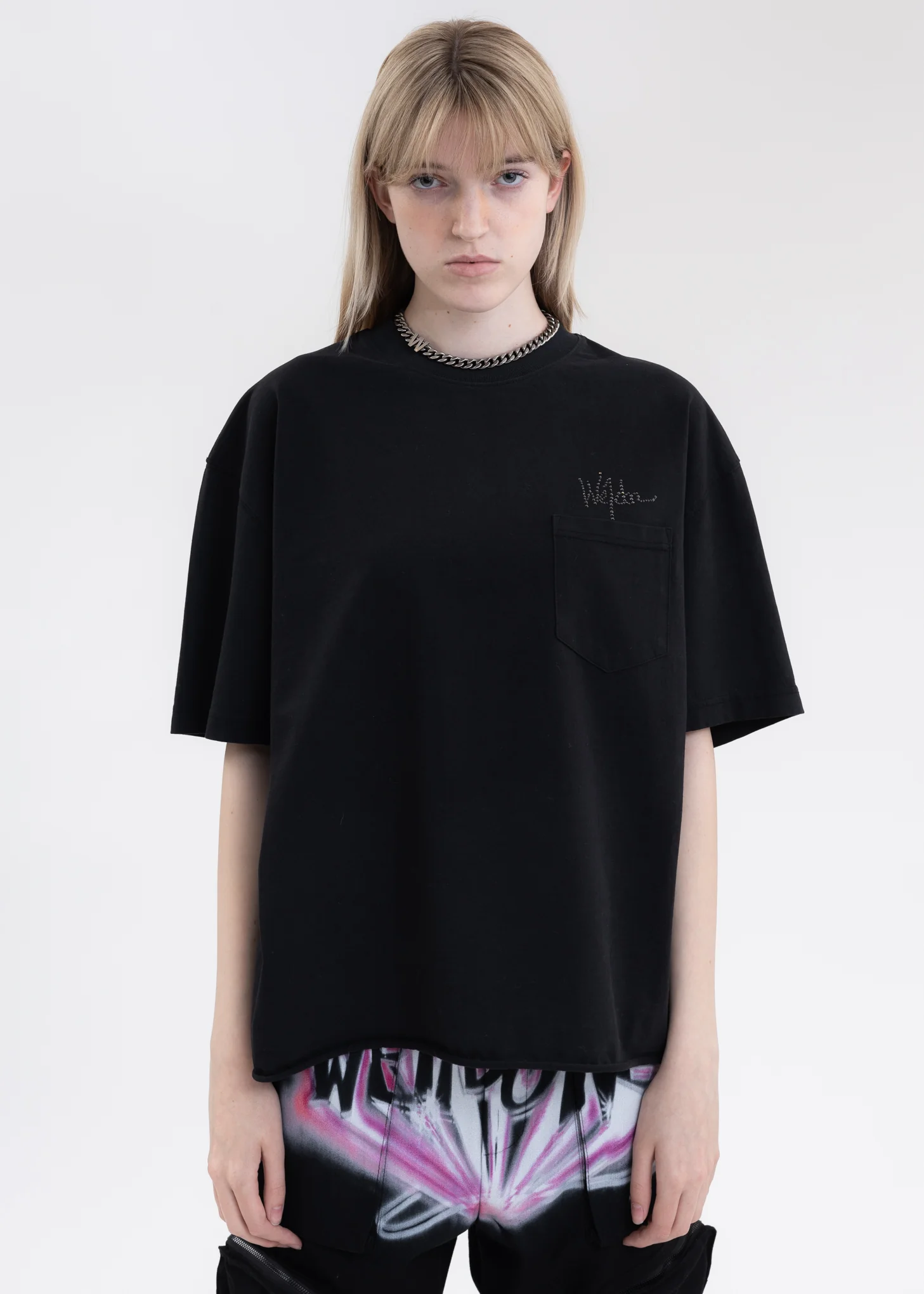 BLACK VINTAGE SHORT-SLEEVED POCKET-SHIRT