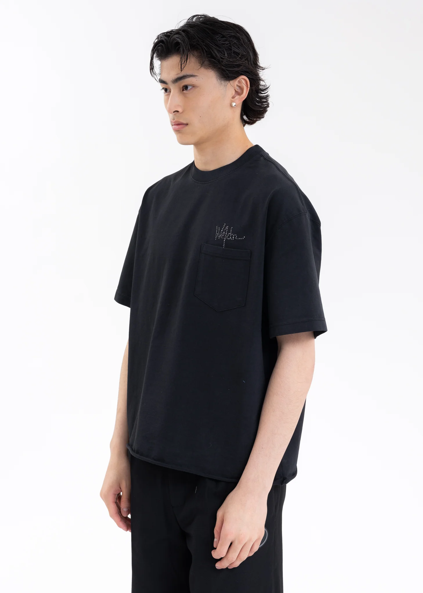BLACK VINTAGE SHORT-SLEEVED POCKET-SHIRT - Image 3