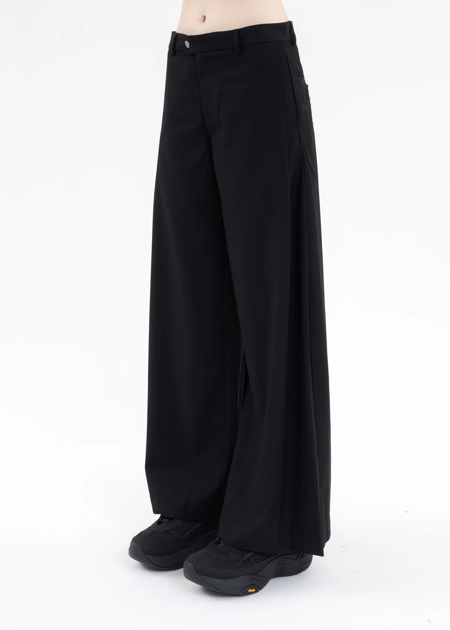 Black Volumetric Wide-Leg Trousers - Image 2