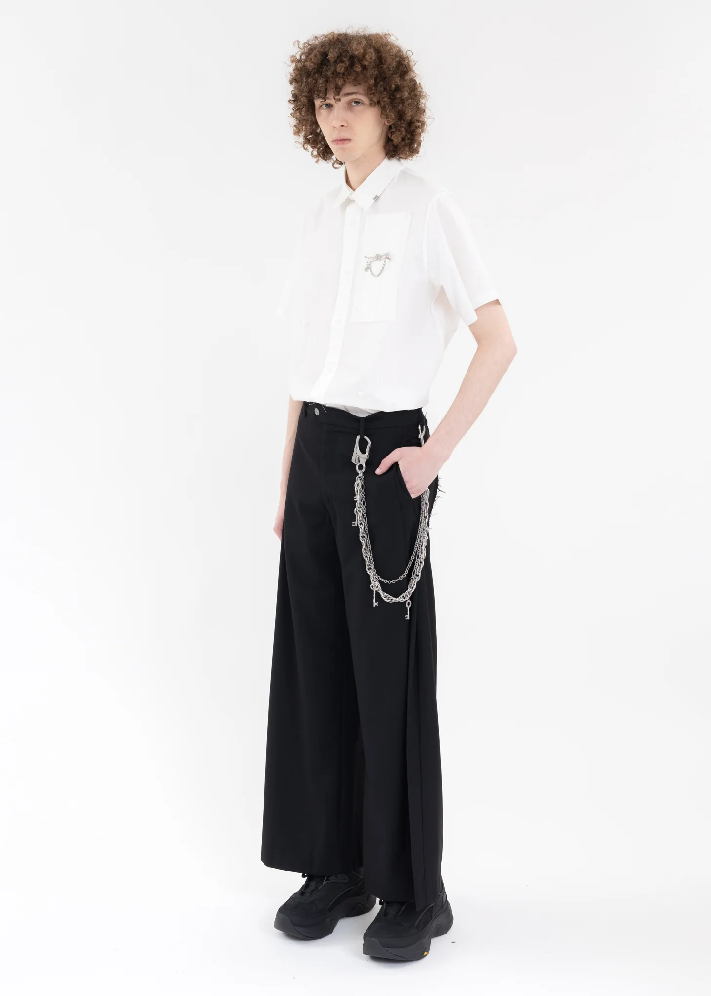 Black Volumetric Wide-Leg Trousers - Image 6